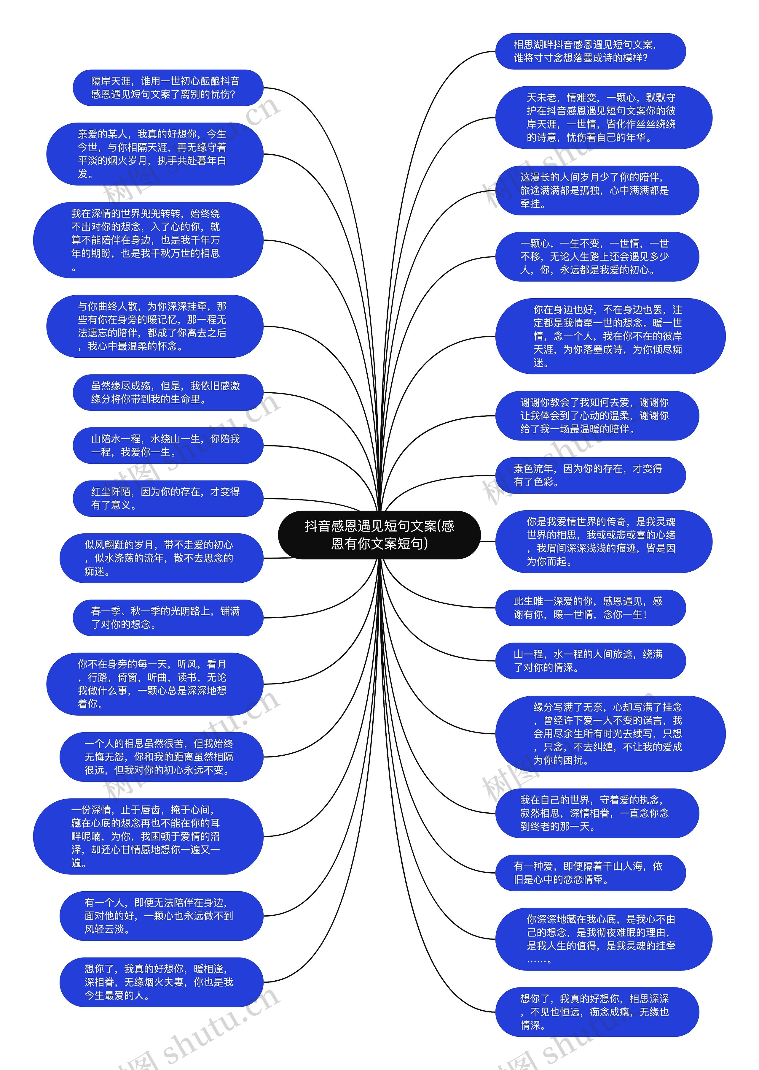 抖音感恩遇见短句文案(感恩有你文案短句)思维导图