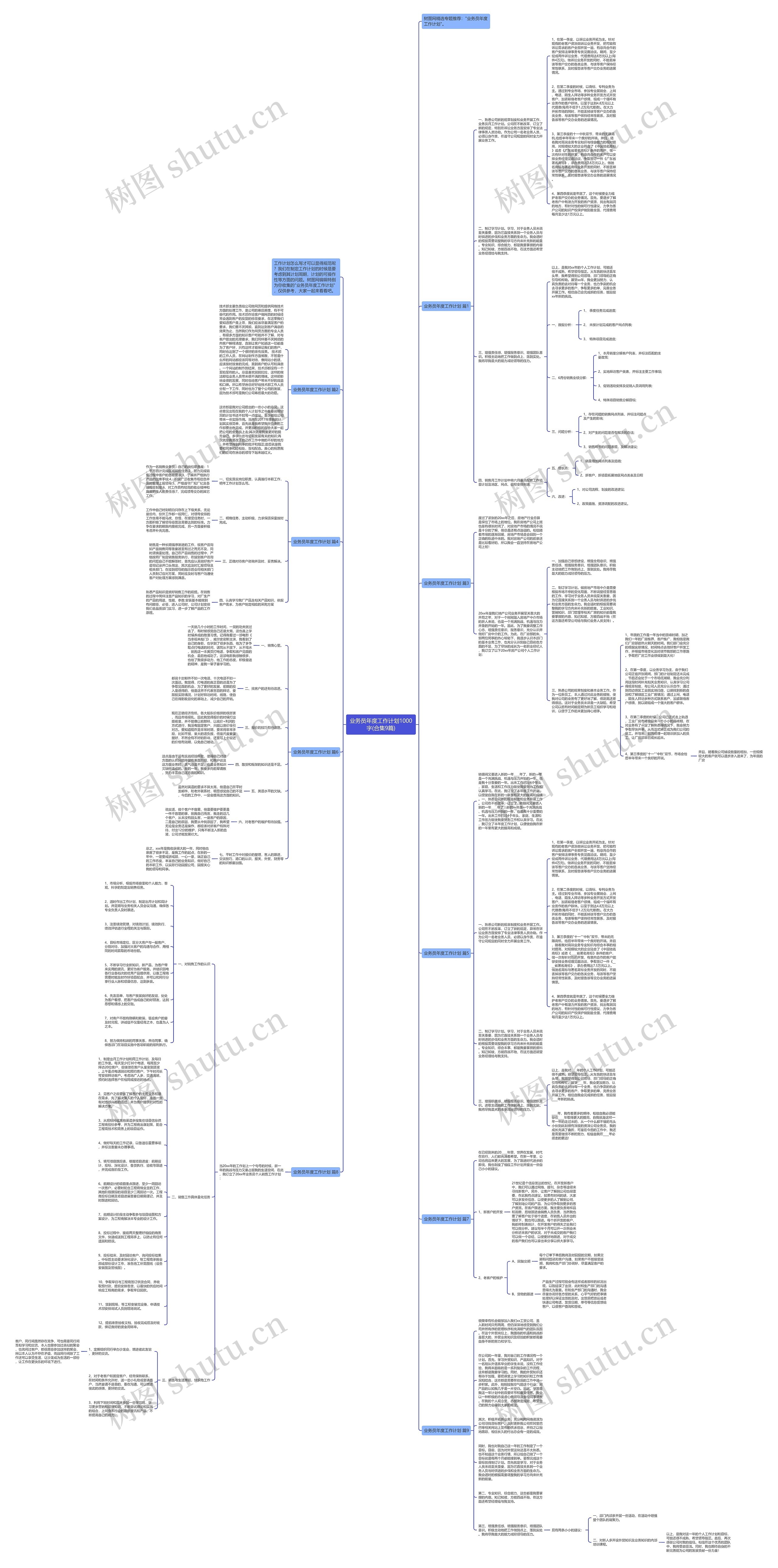 业务员年度工作计划1000字(合集9篇)思维导图