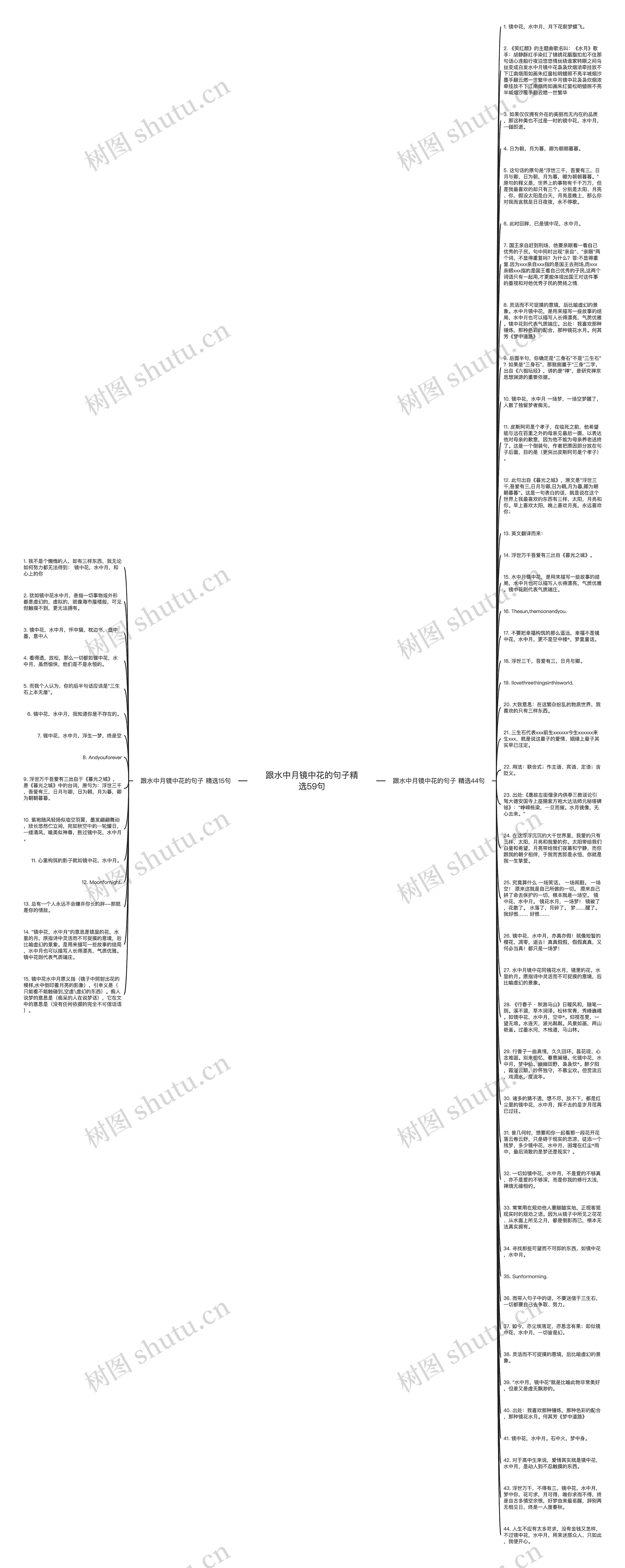 跟水中月镜中花的句子精选59句思维导图