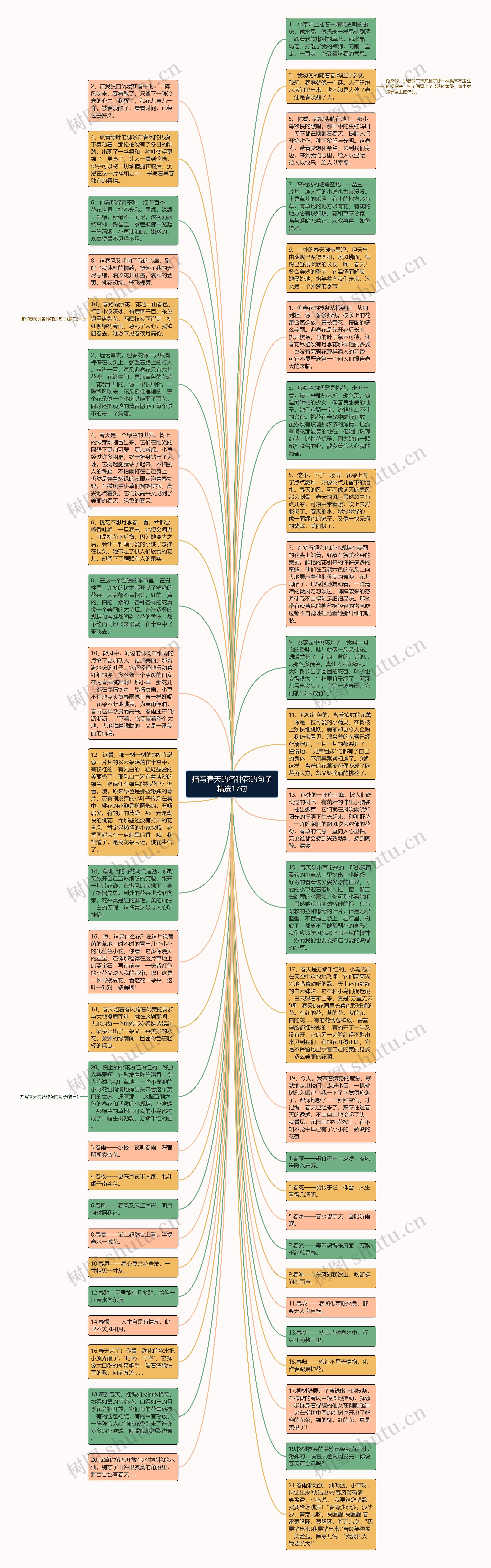 描写春天的各种花的句子精选17句思维导图