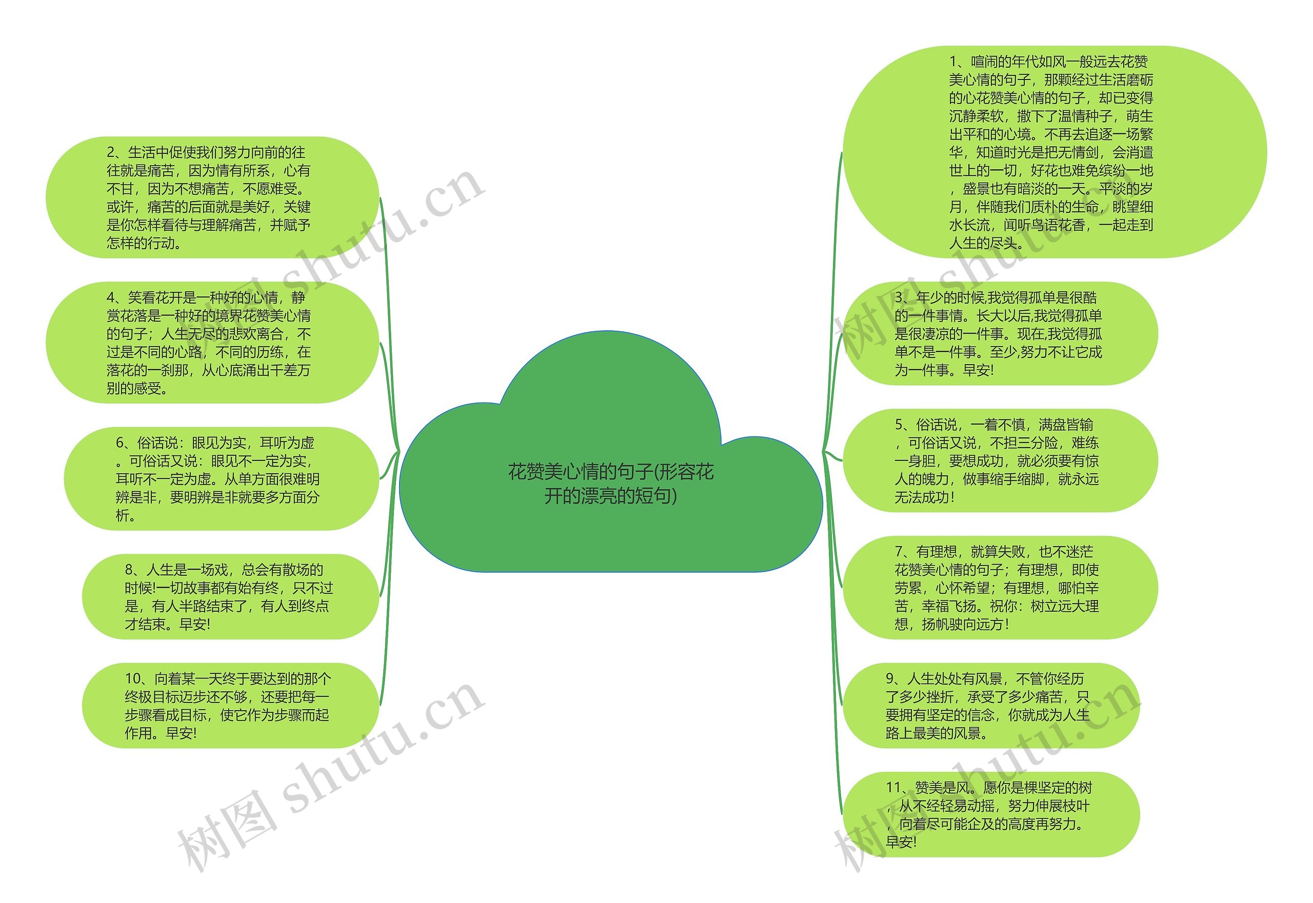 花赞美心情的句子(形容花开的漂亮的短句)思维导图