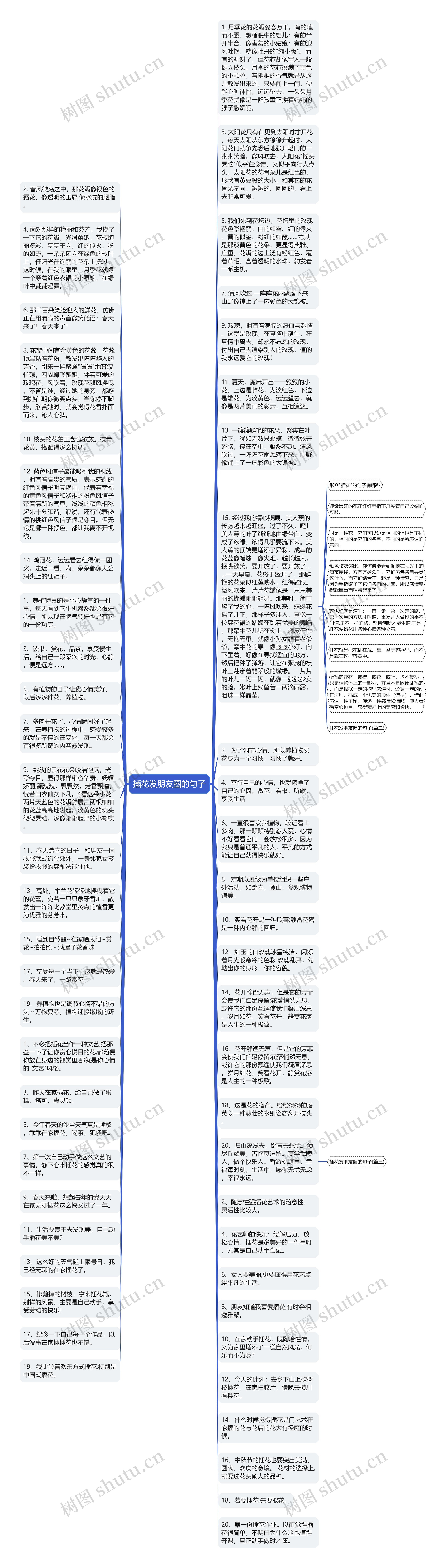 插花发朋友圈的句子思维导图