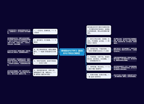 简短励志句子学习【励志的句子致自己简短】