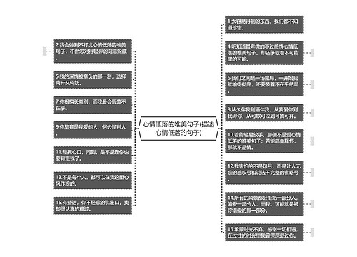 心情低落的唯美句子(描述心情低落的句子)