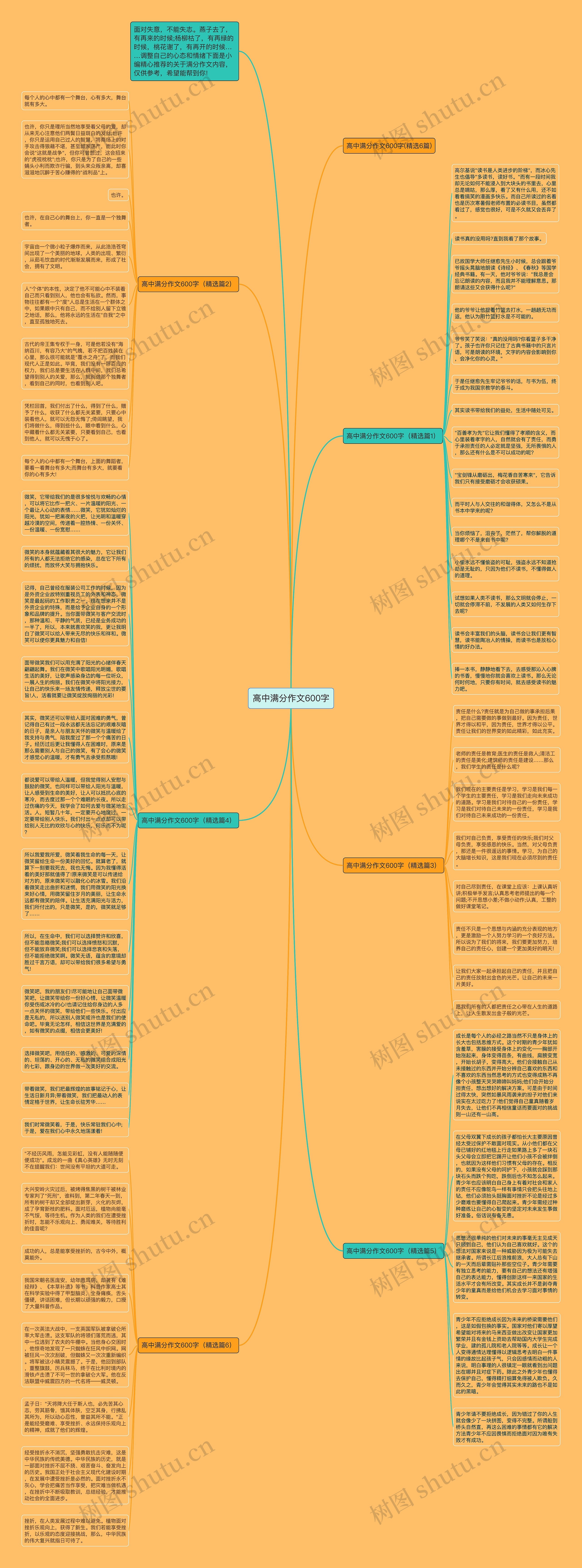 高中满分作文600字思维导图