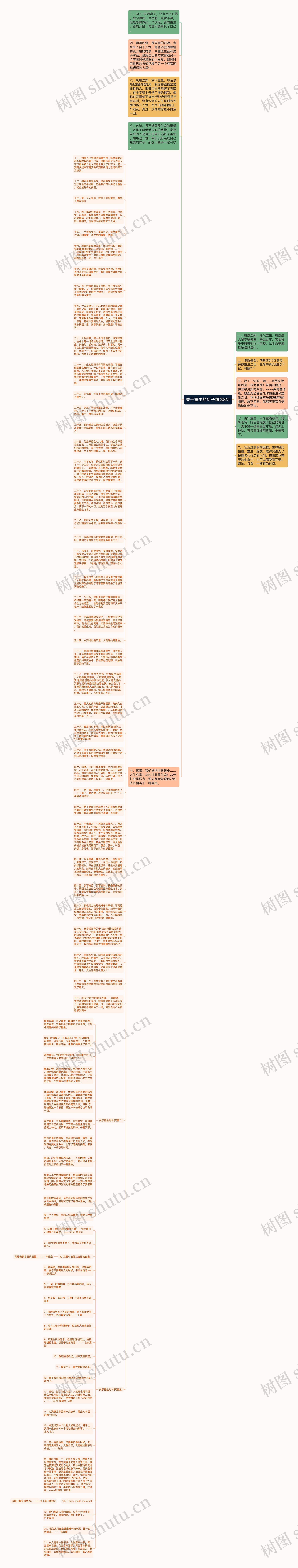 关于重生的句子精选8句思维导图