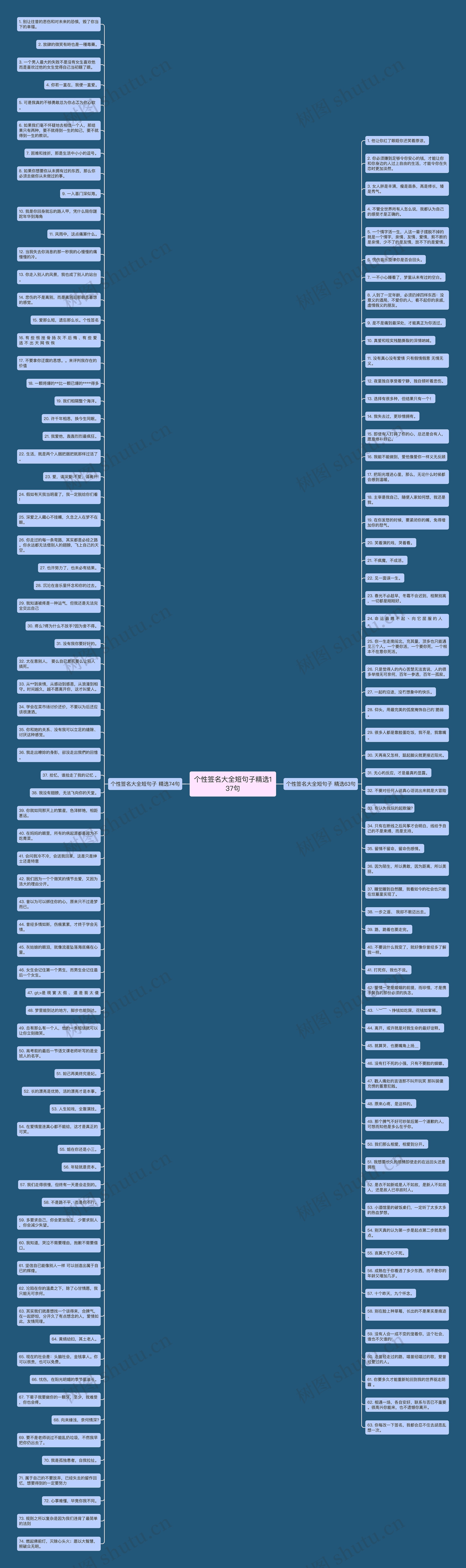 个性签名大全短句子精选137句思维导图