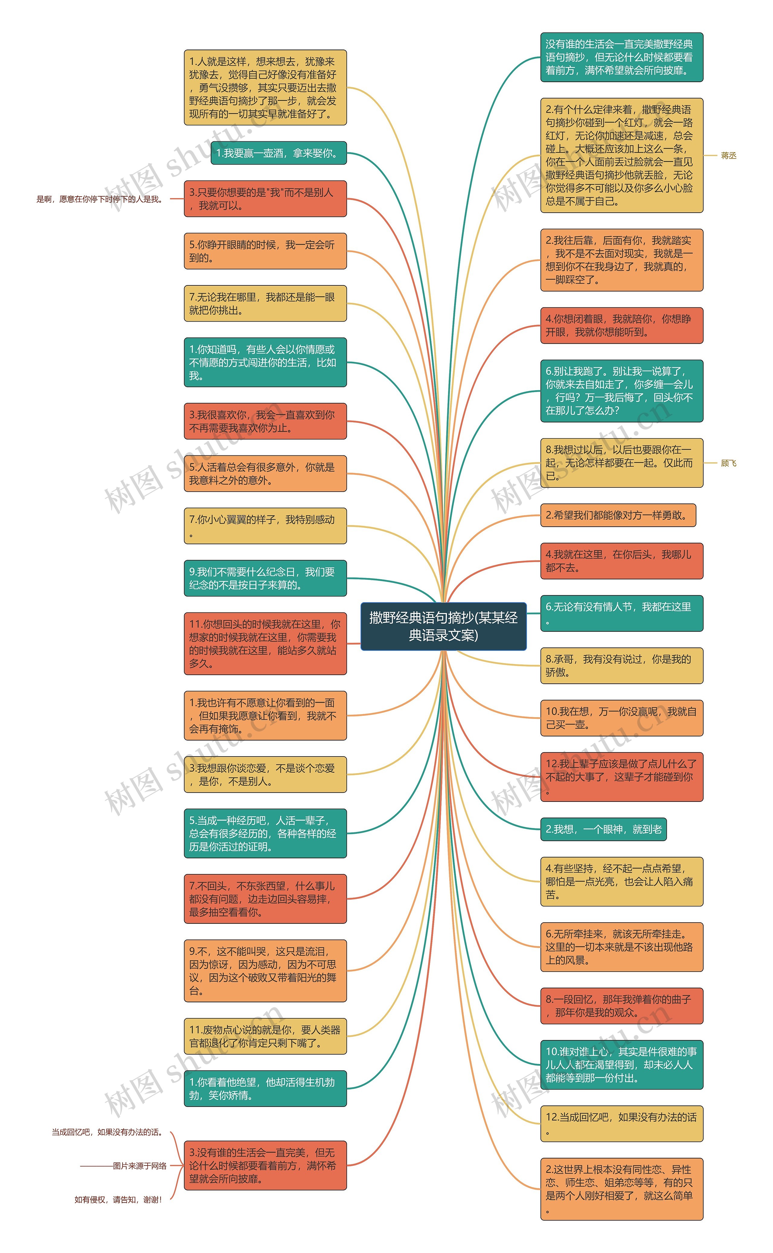 撒野经典语句摘抄(某某经典语录文案)思维导图