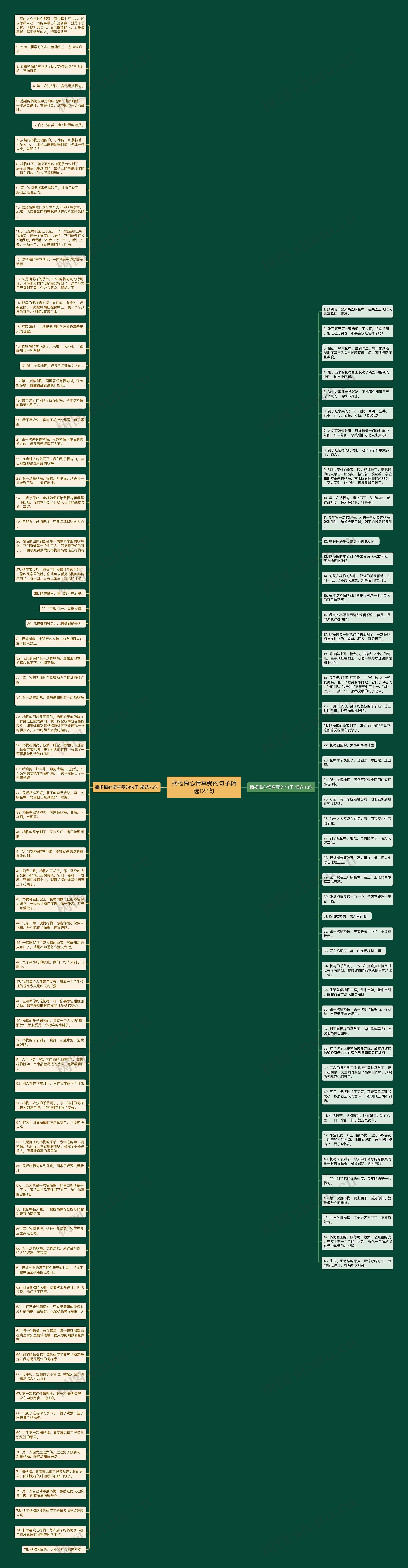 摘杨梅心情享受的句子精选123句思维导图