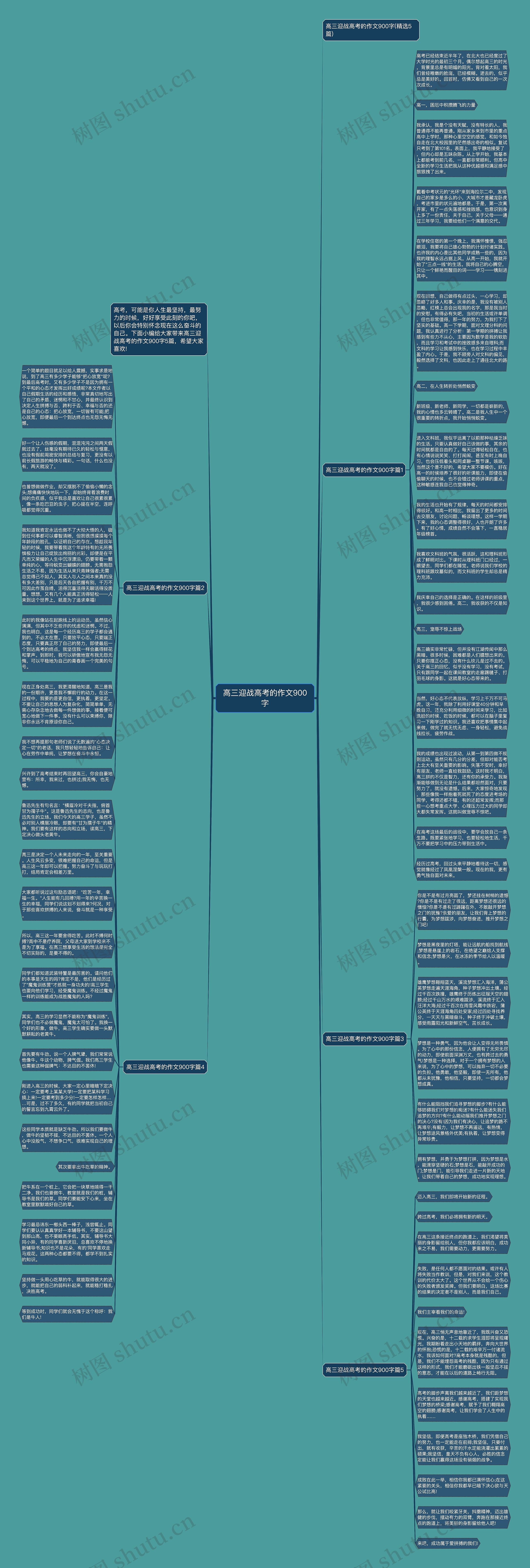 高三迎战高考的作文900字思维导图
