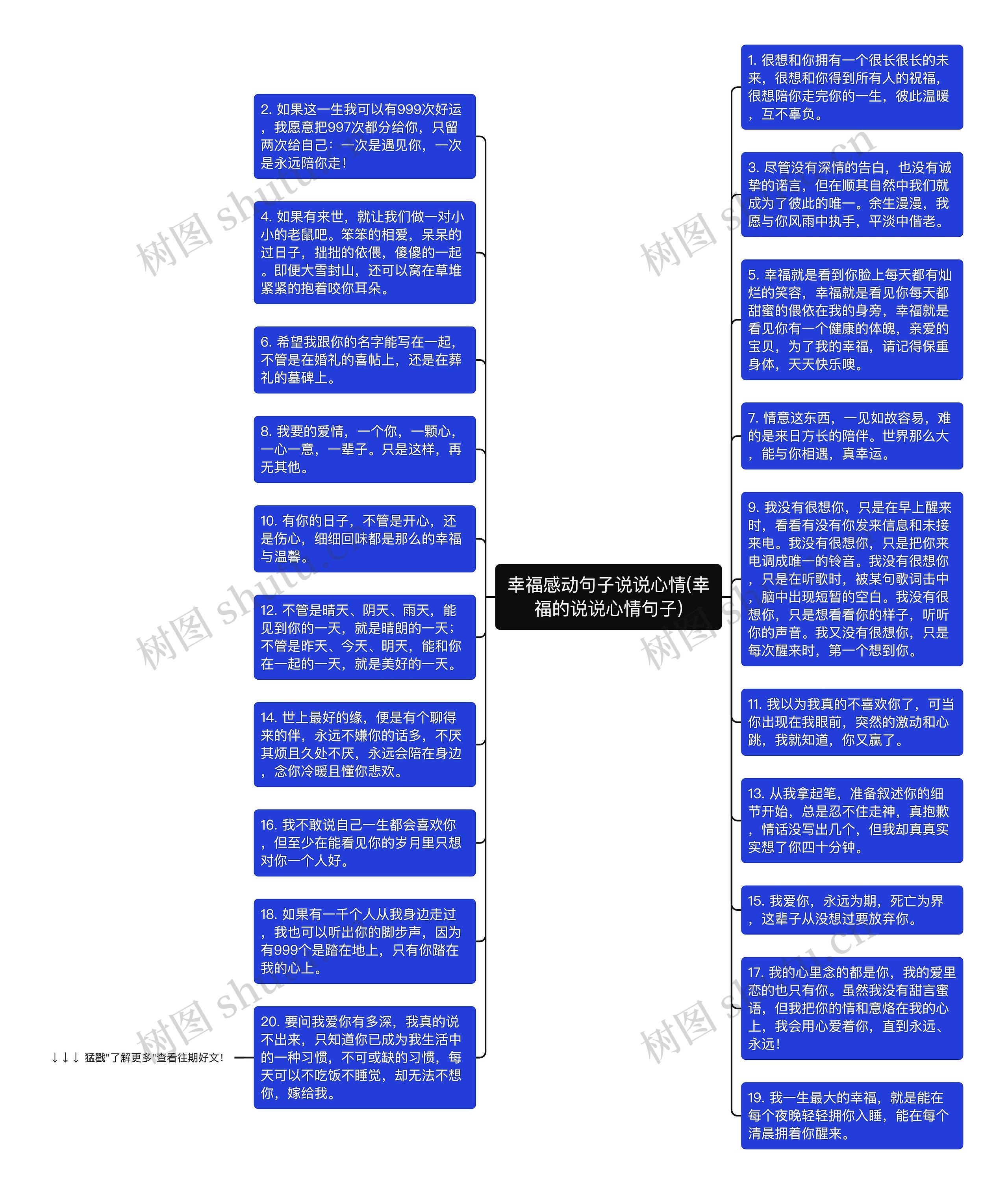 幸福感动句子说说心情(幸福的说说心情句子)思维导图