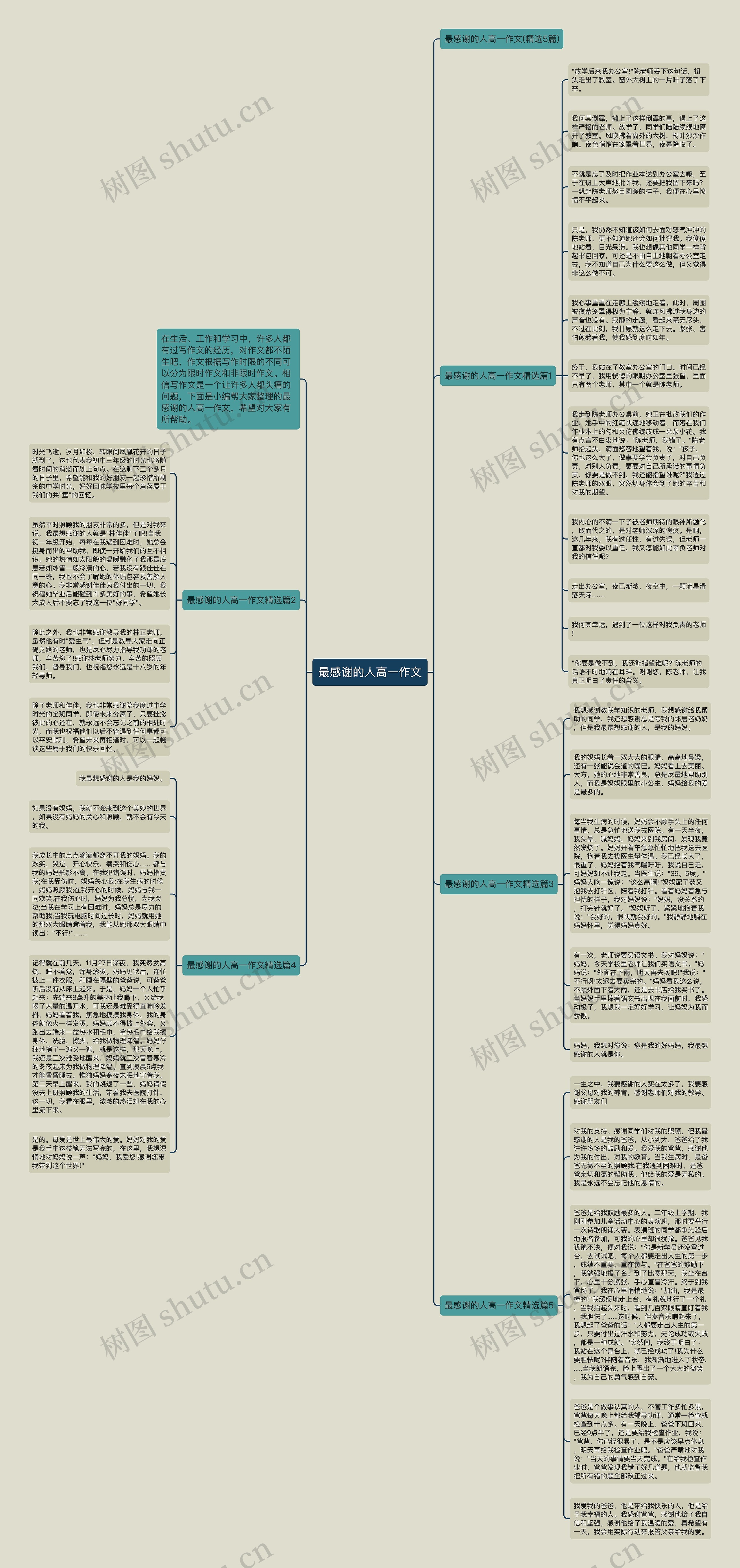 最感谢的人高一作文思维导图