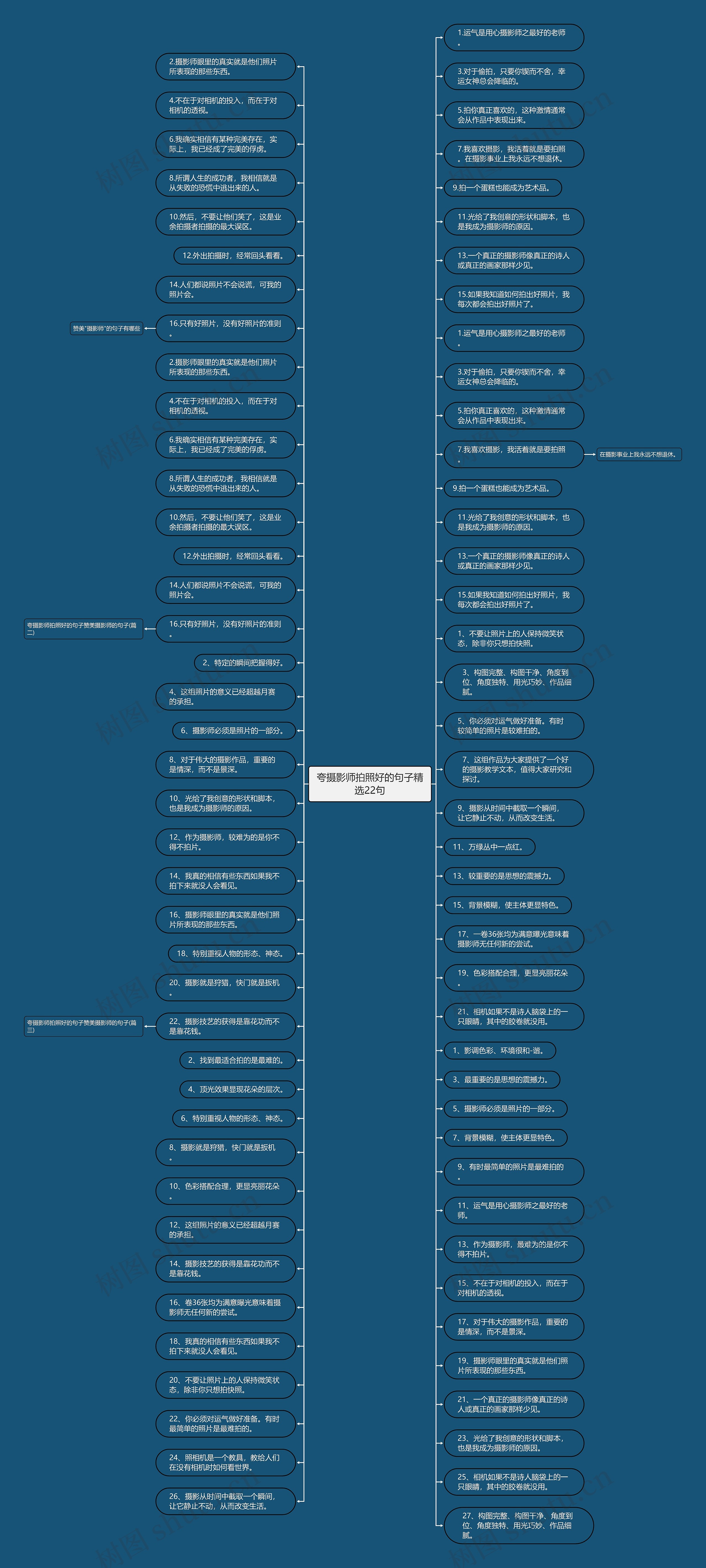 夸摄影师拍照好的句子精选22句思维导图
