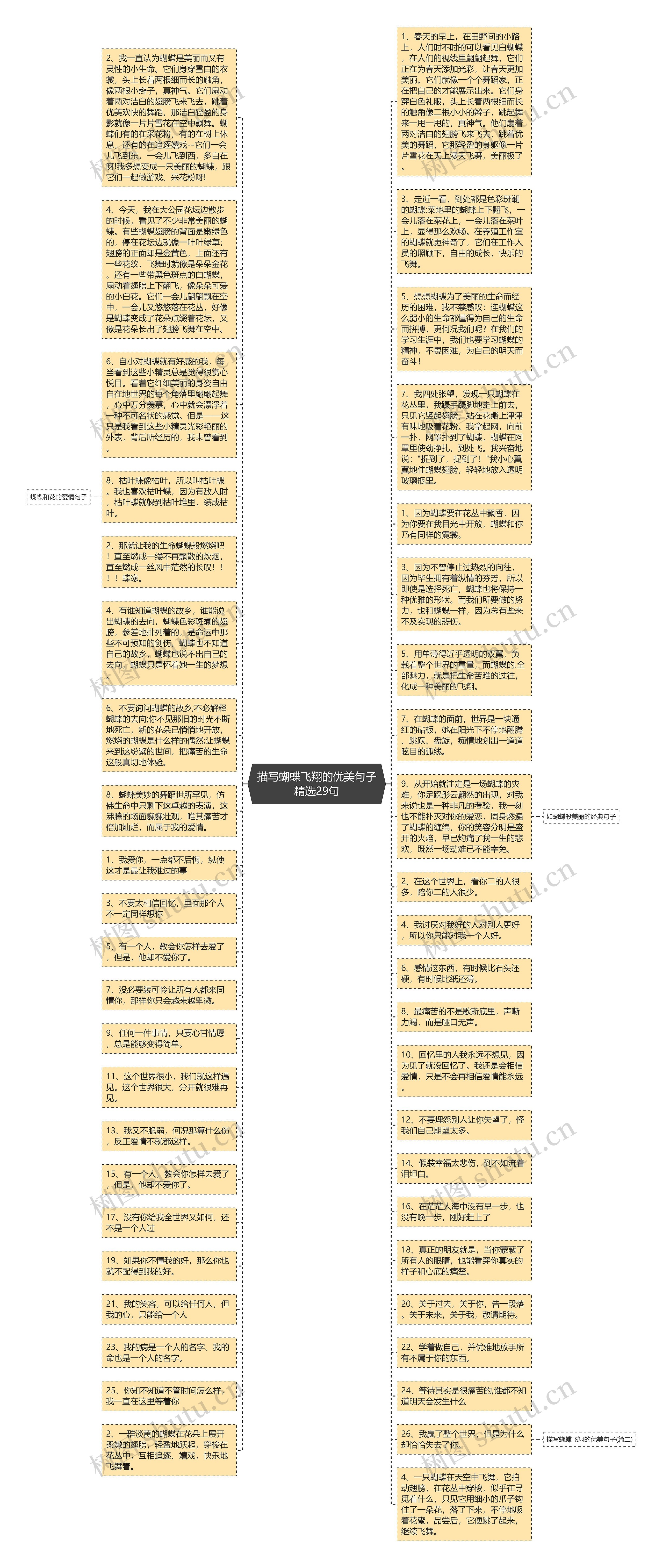 描写蝴蝶飞翔的优美句子精选29句思维导图