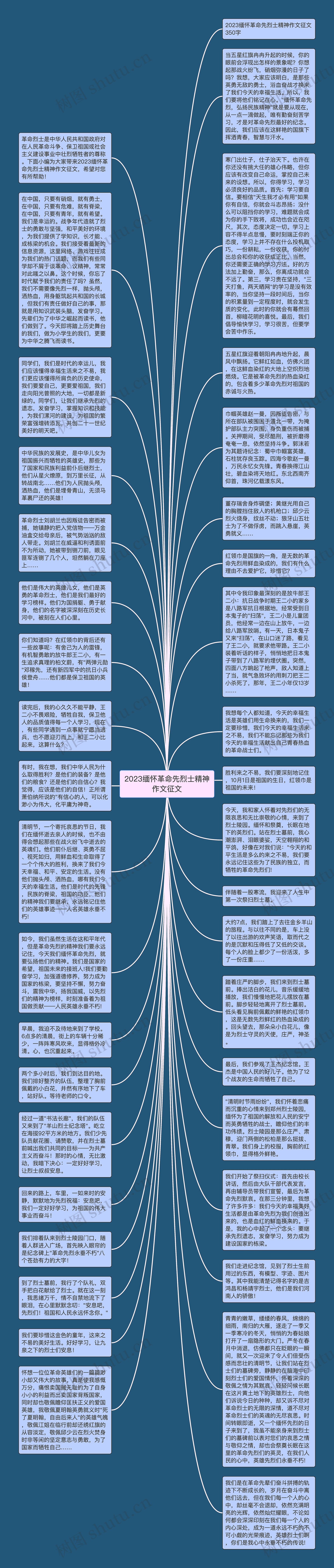 2023缅怀革命先烈士精神作文征文思维导图