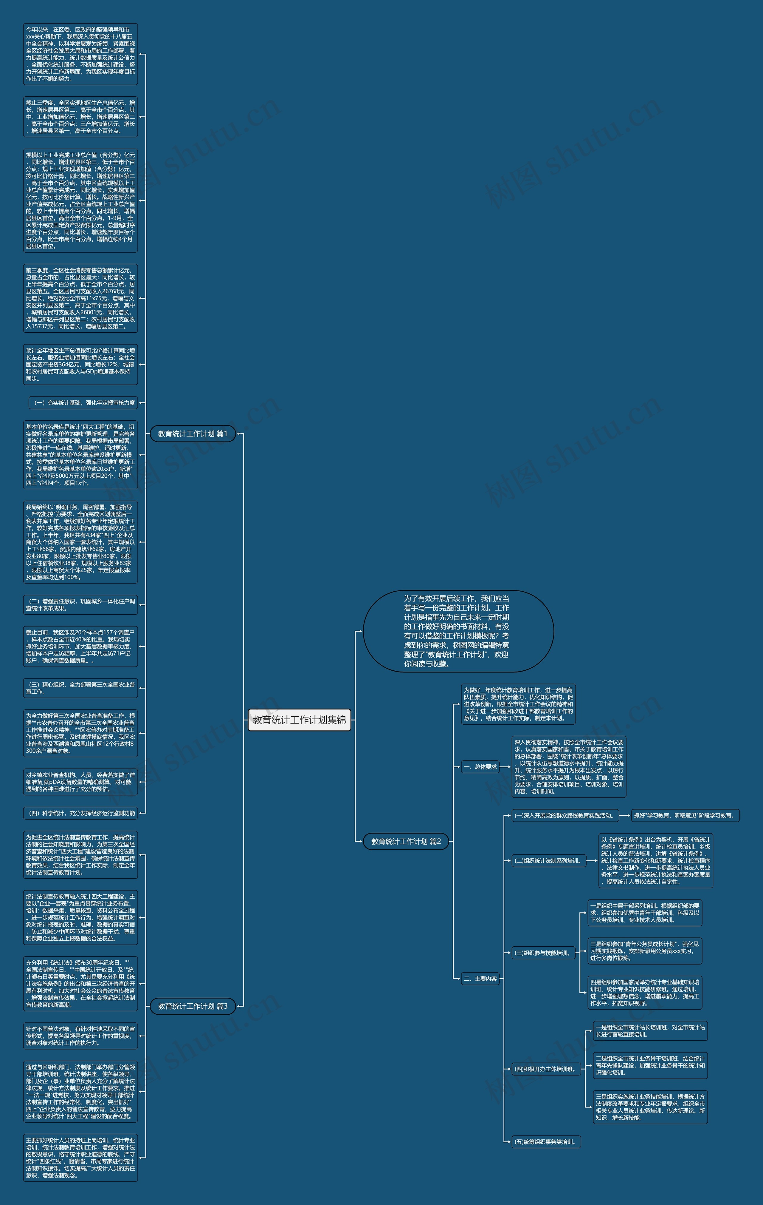 教育统计工作计划集锦思维导图
