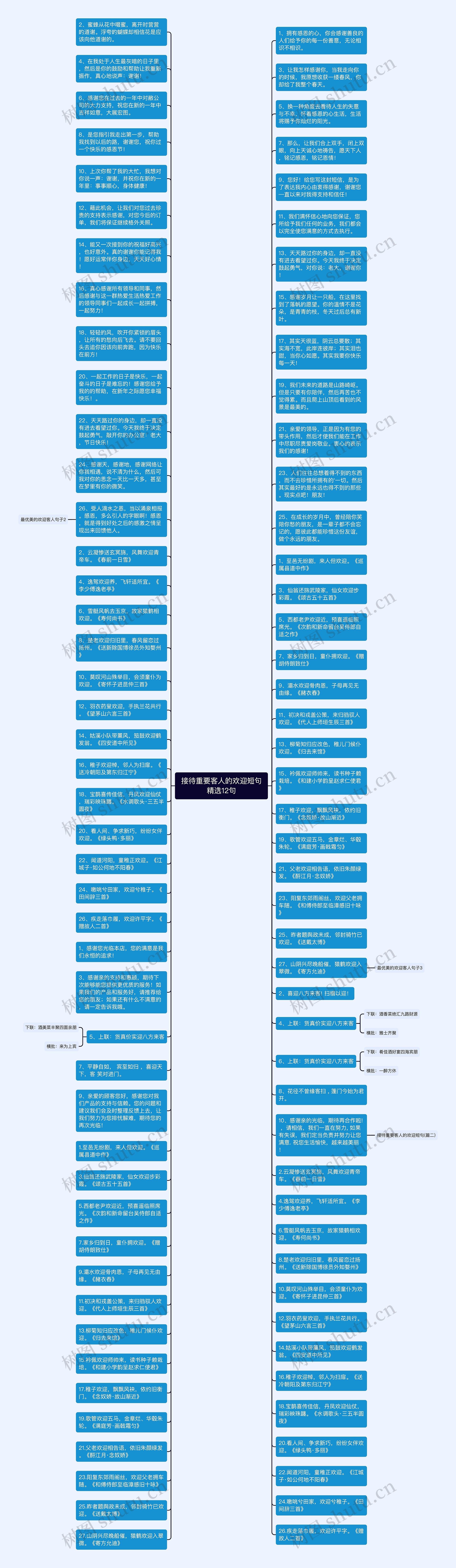 接待重要客人的欢迎短句精选12句思维导图