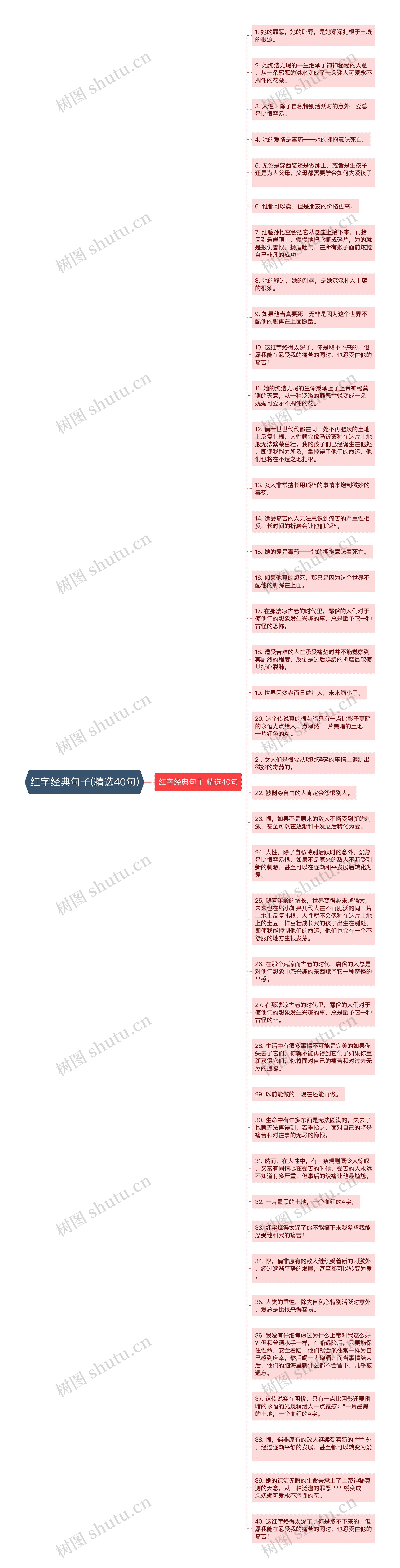 红字经典句子(精选40句)思维导图