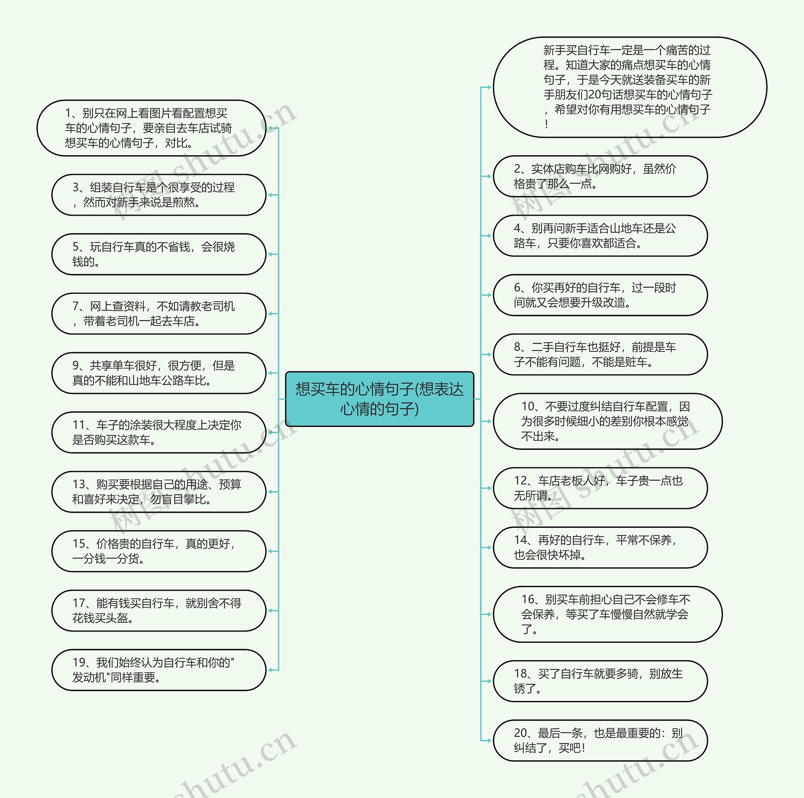 想买车的心情句子(想表达心情的句子)思维导图