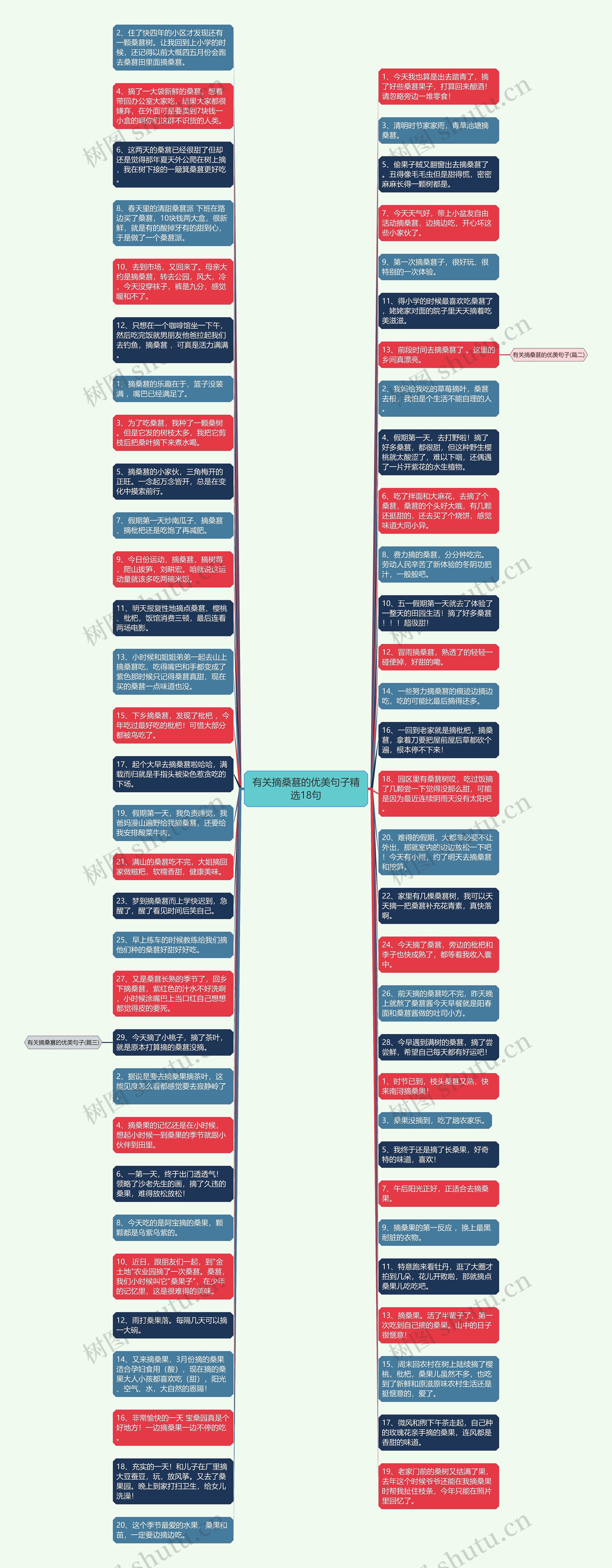 有关摘桑葚的优美句子精选18句思维导图