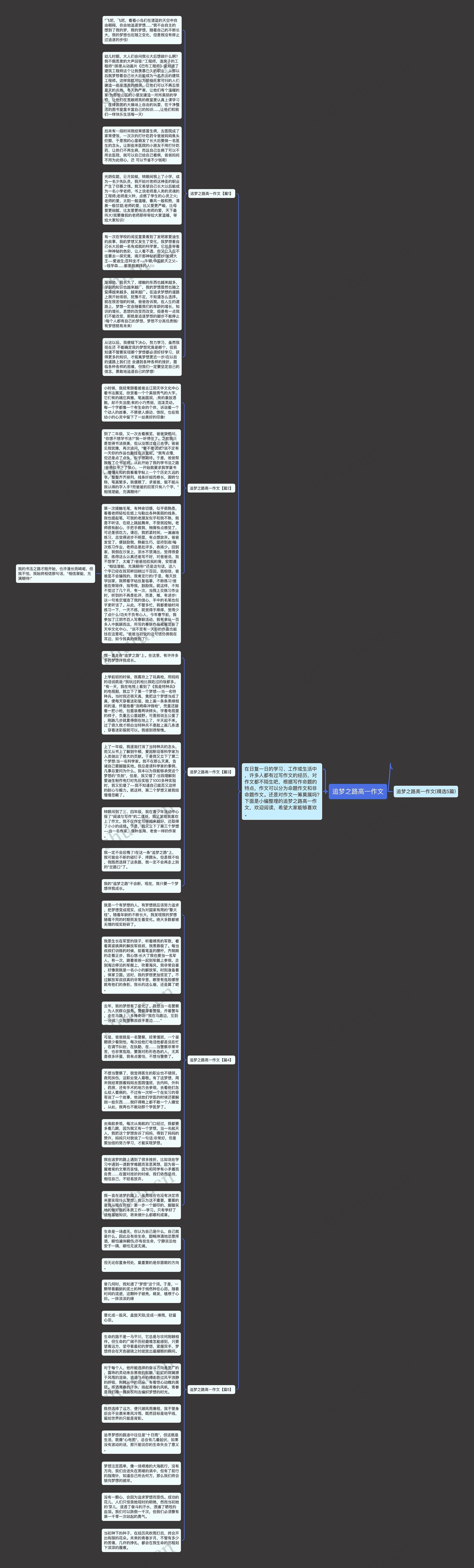 追梦之路高一作文思维导图
