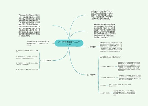 2018年销售经理个人工作计划