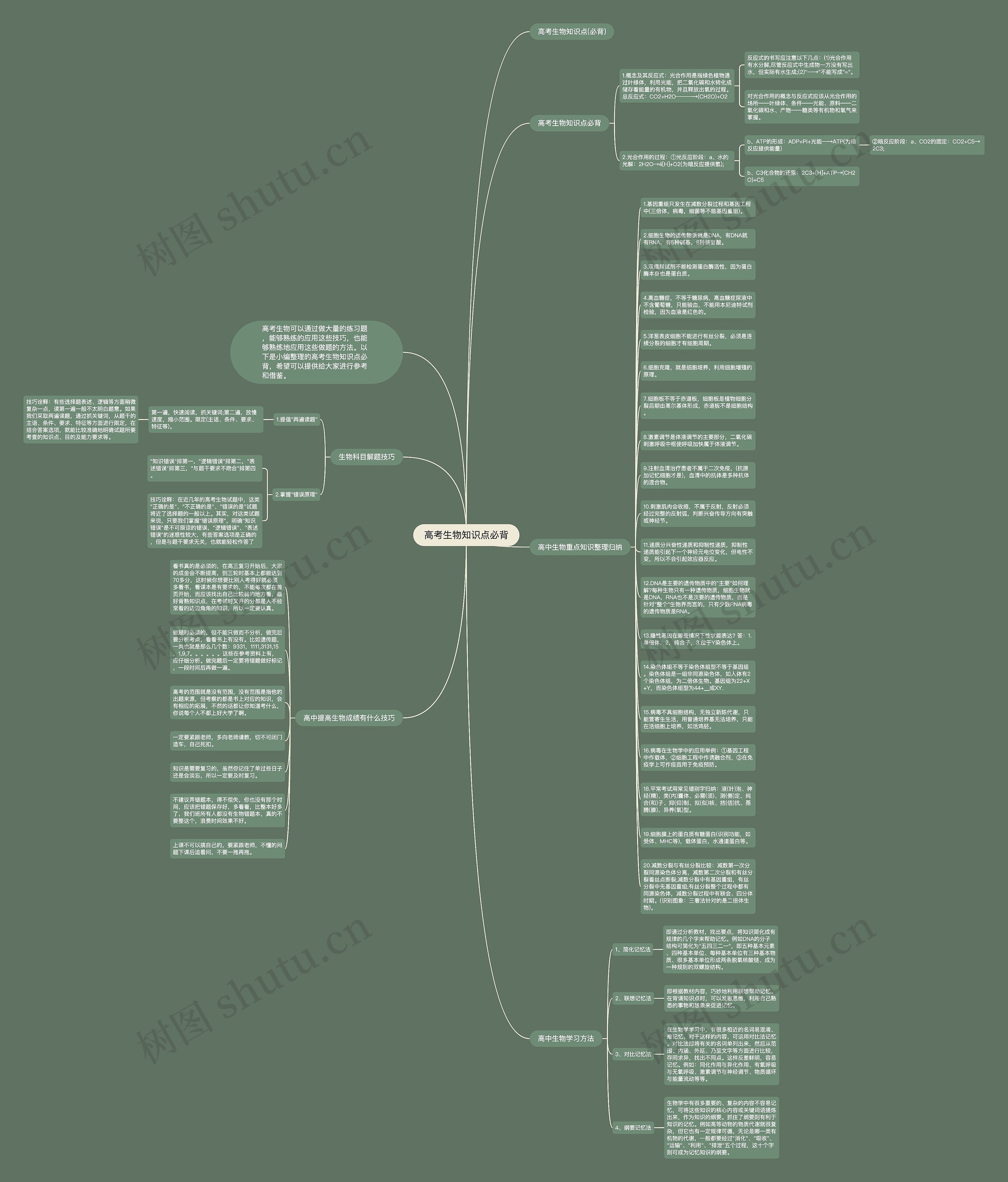 高考生物知识点必背思维导图