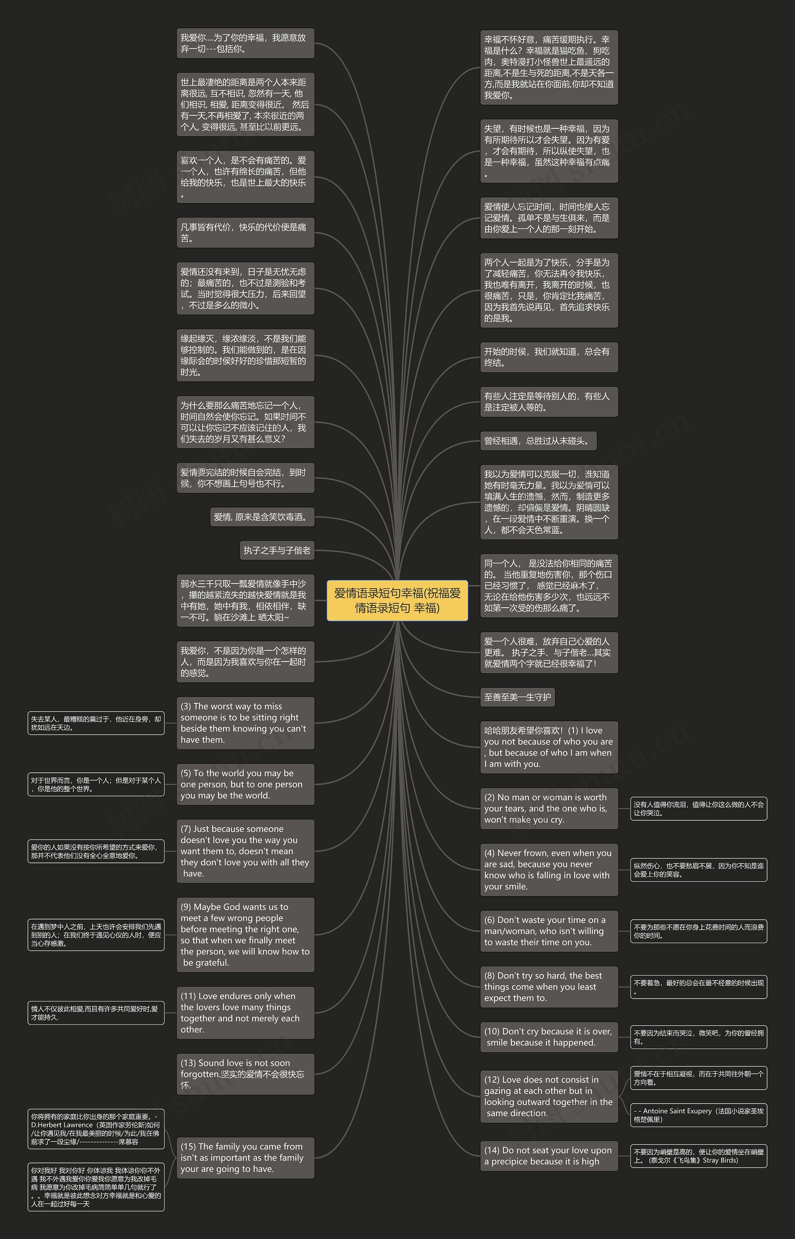 爱情语录短句幸福(祝福爱情语录短句 幸福)思维导图