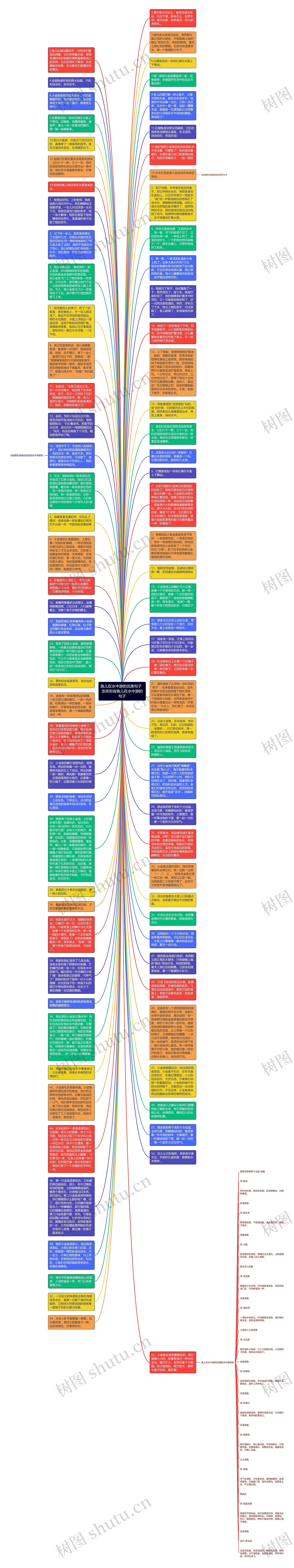 鱼儿在水中游的优美句子  怎样形容鱼儿在水中游的句子思维导图