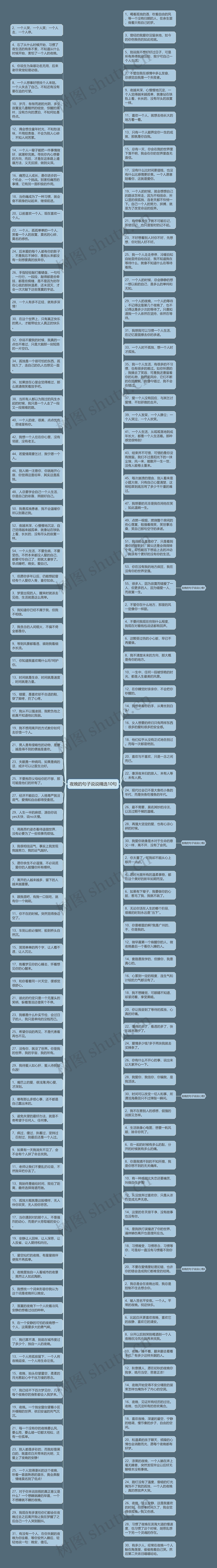 夜晚的句子说说精选10句