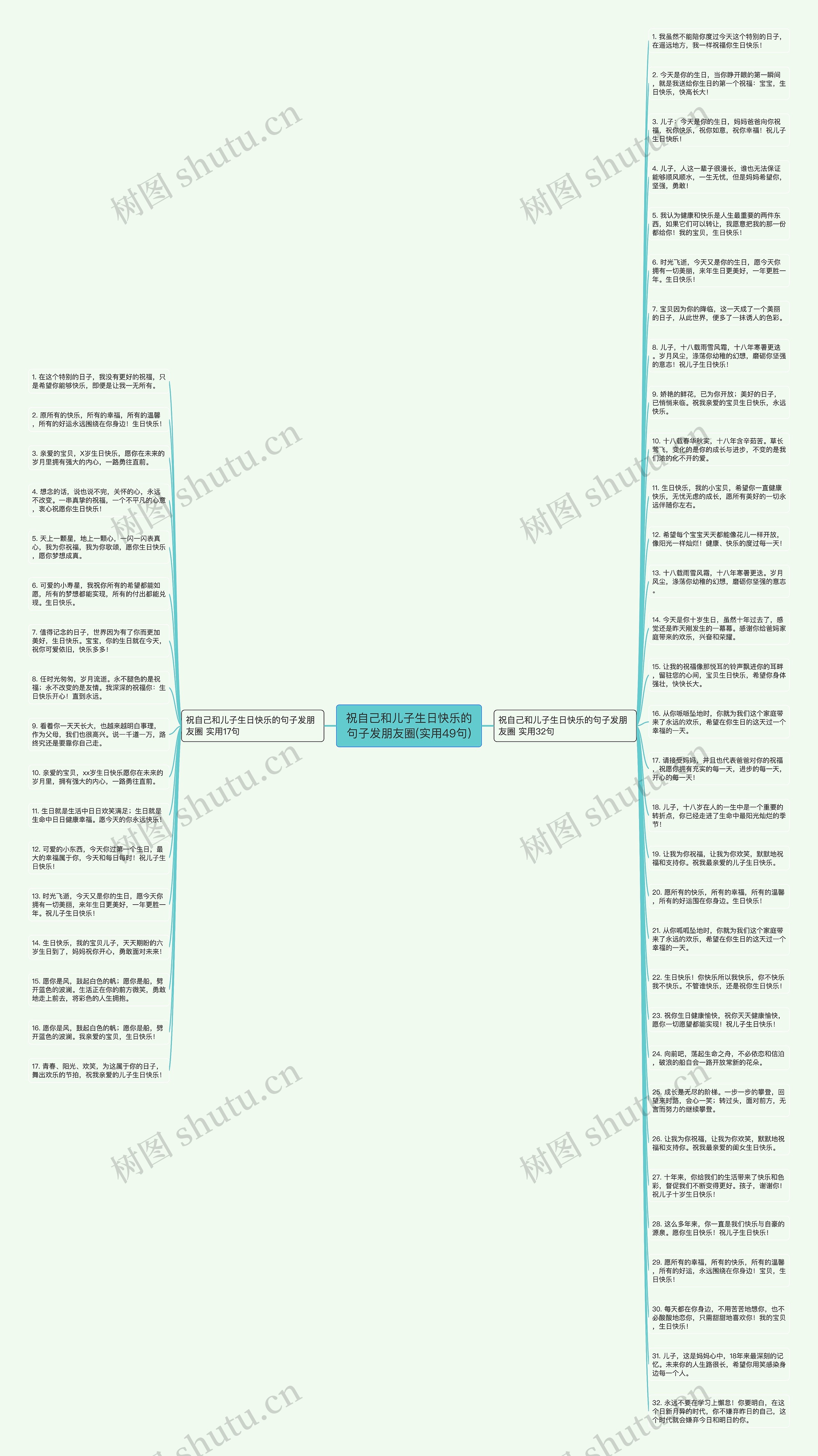 祝自己和儿子生日快乐的句子发朋友圈(实用49句)思维导图