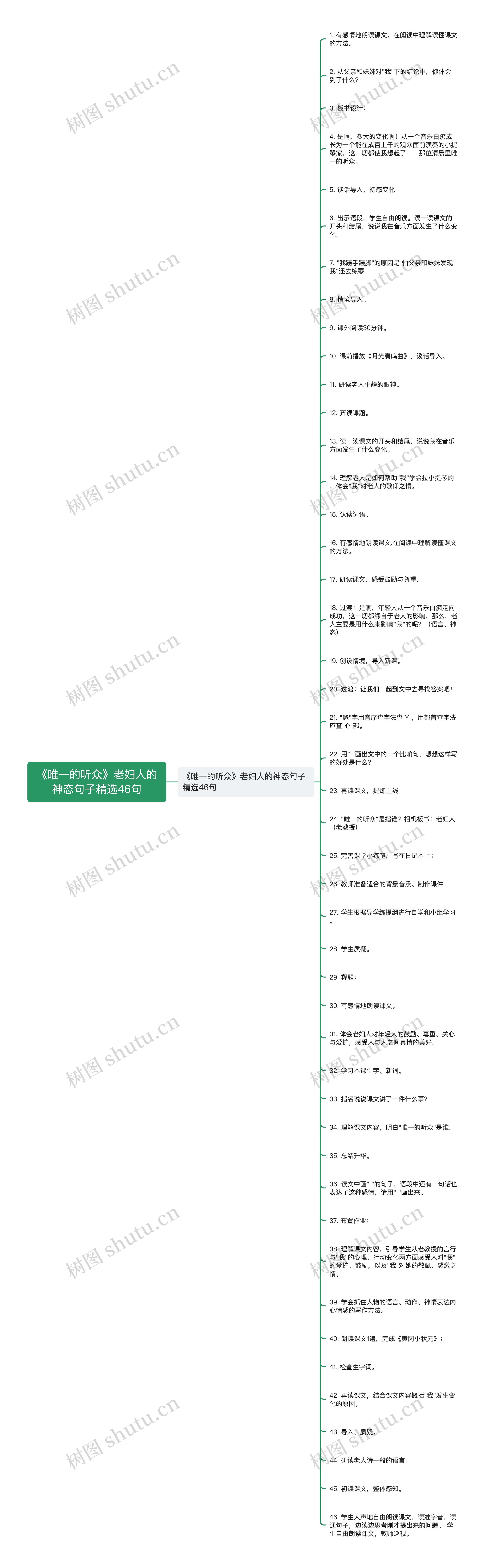 《唯一的听众》老妇人的神态句子精选46句思维导图