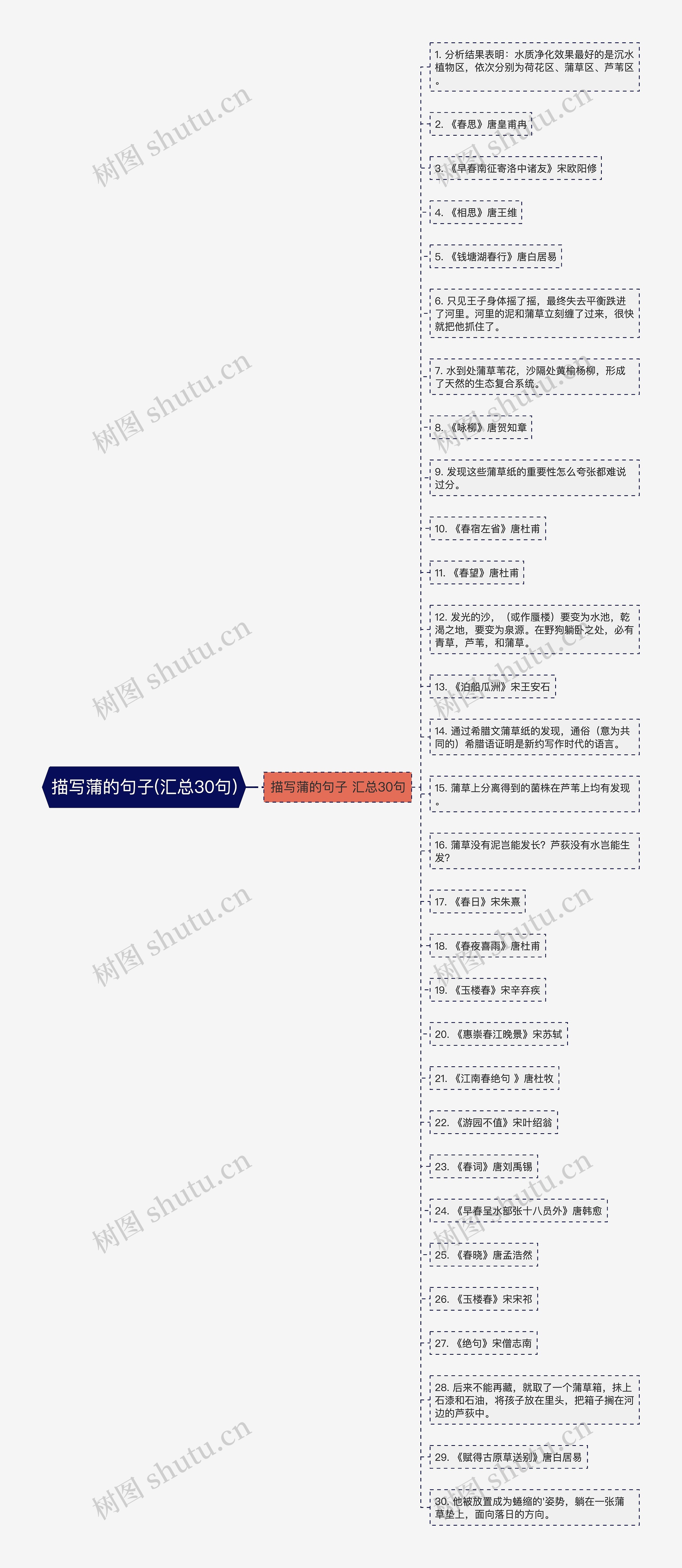 描写蒲的句子(汇总30句)思维导图