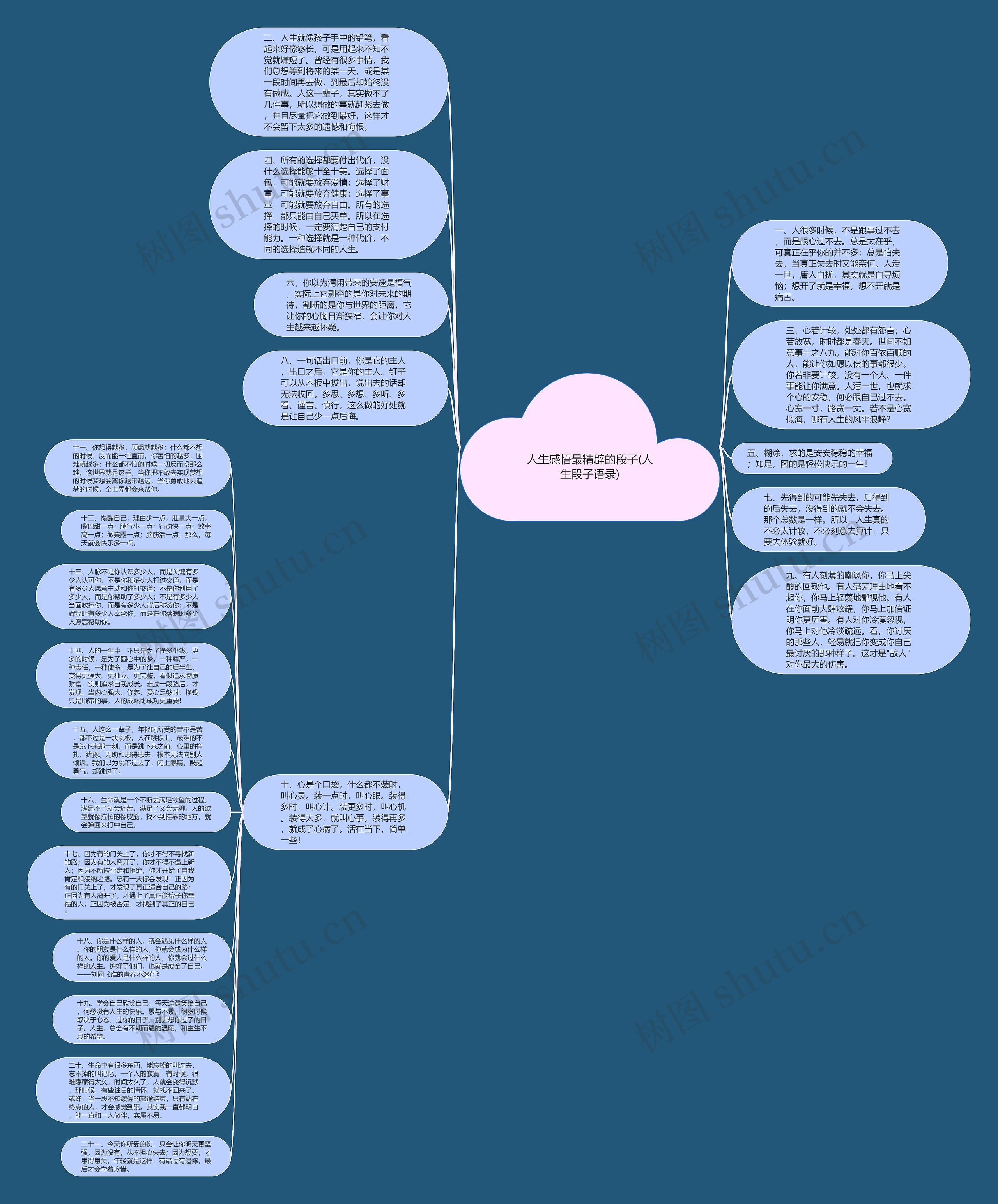 人生感悟最精辟的段子(人生段子语录)思维导图