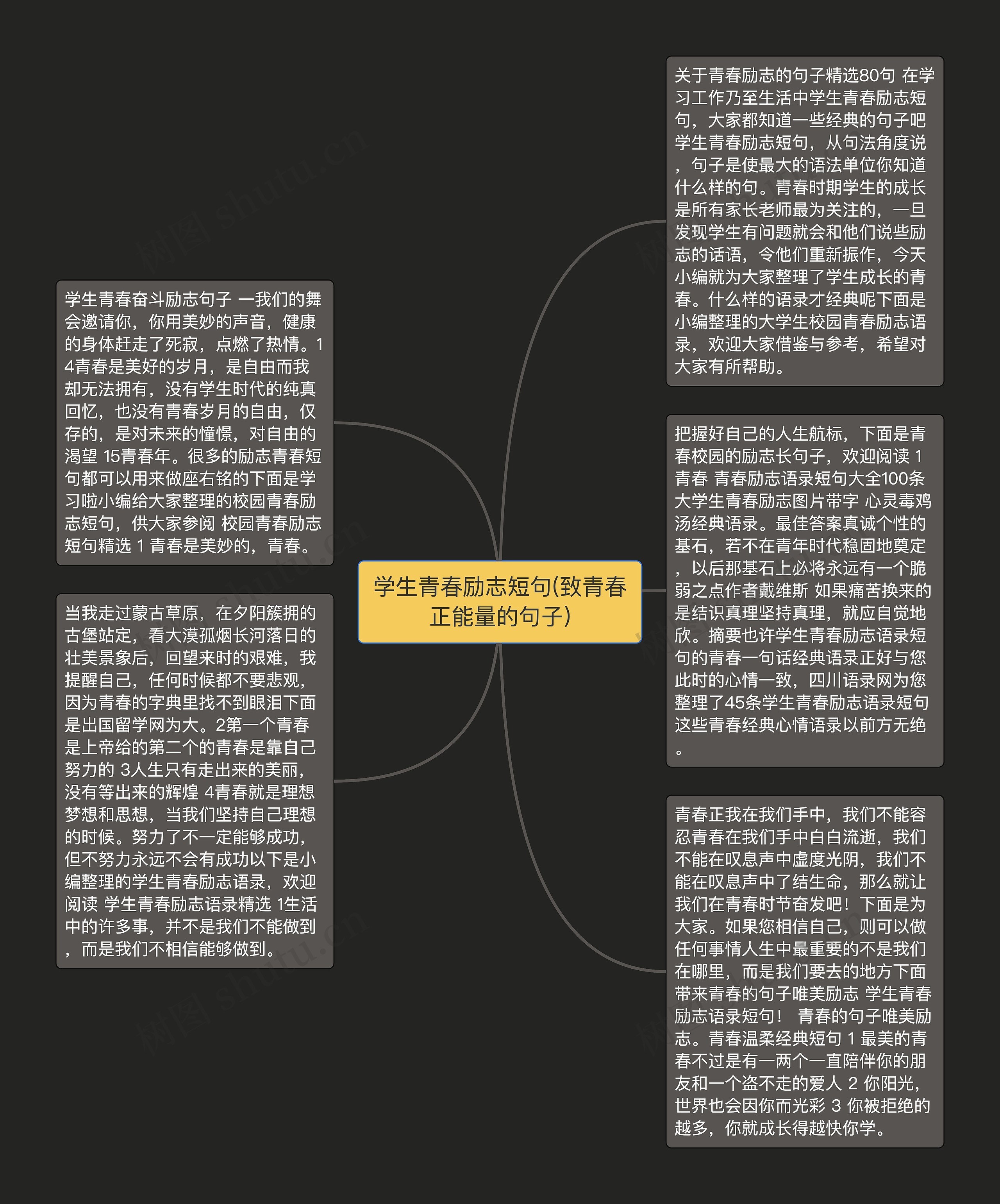 学生青春励志短句(致青春正能量的句子)思维导图