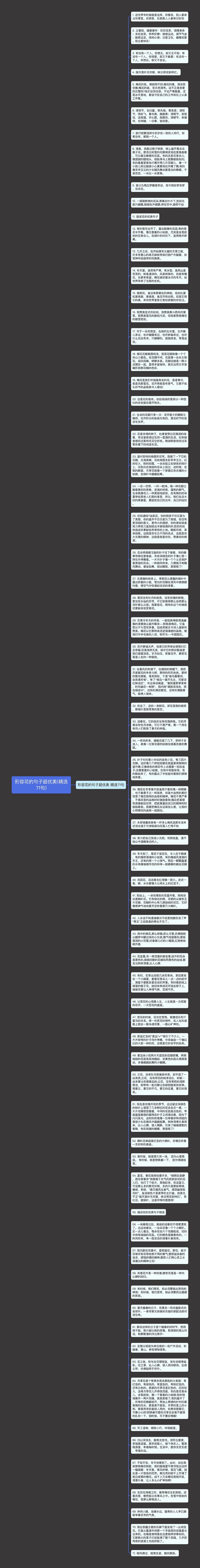 形容花的句子超优美(精选71句)思维导图