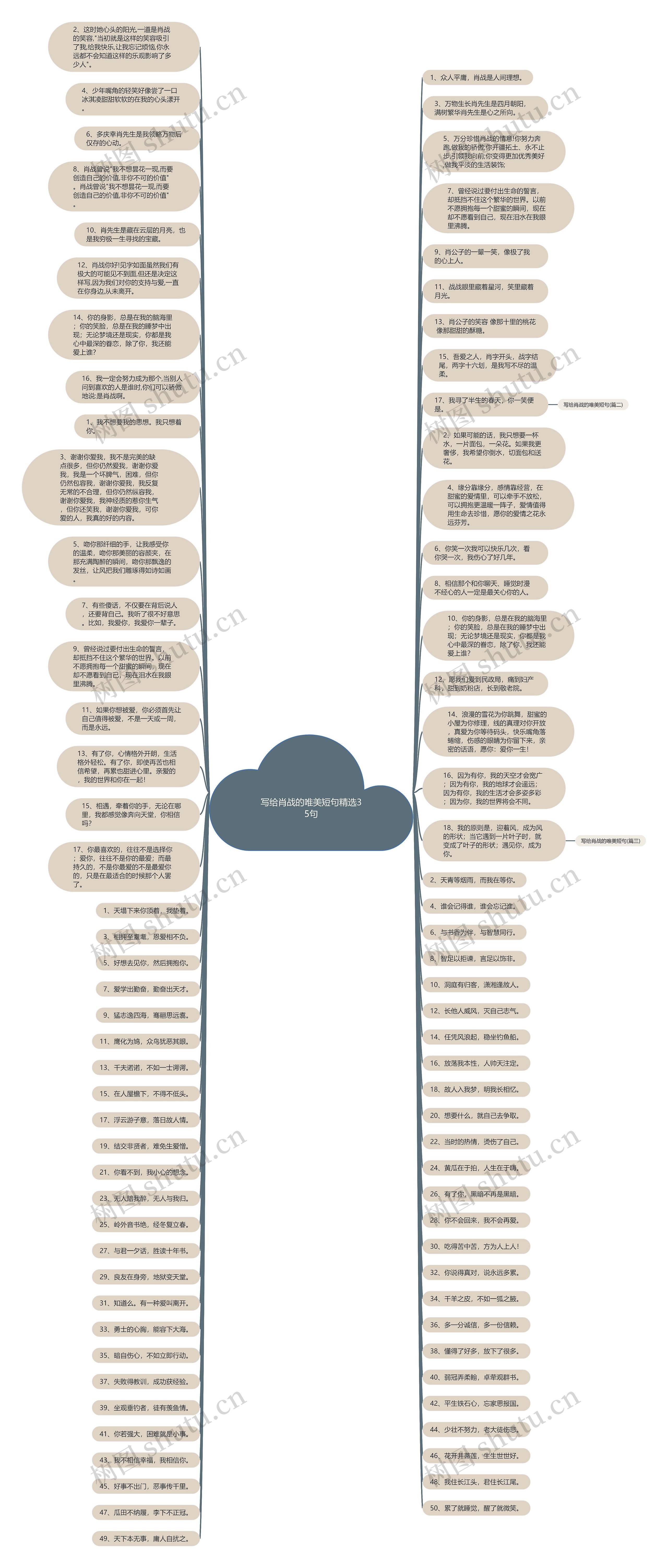 写给肖战的唯美短句精选35句思维导图高清图 写给肖战的唯美短句精选35句思维导图