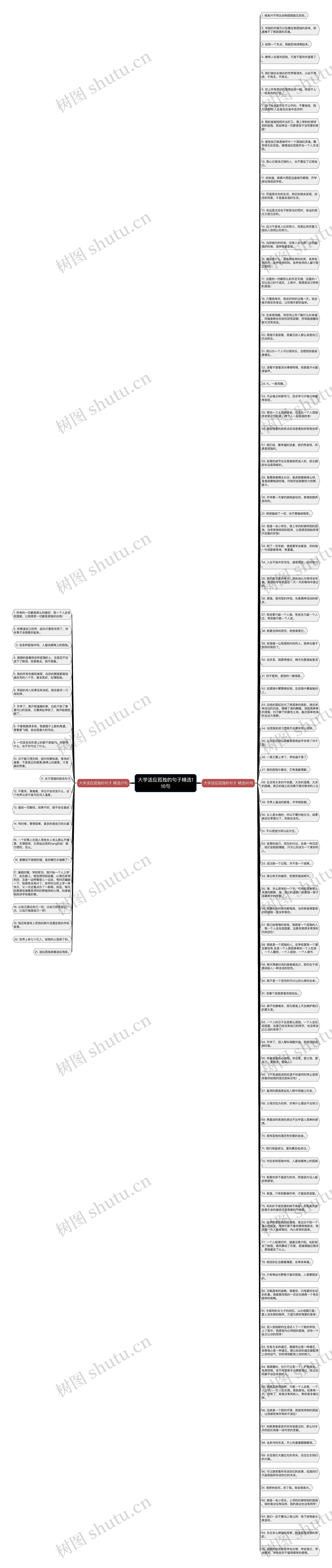 大学适应孤独的句子精选116句思维导图