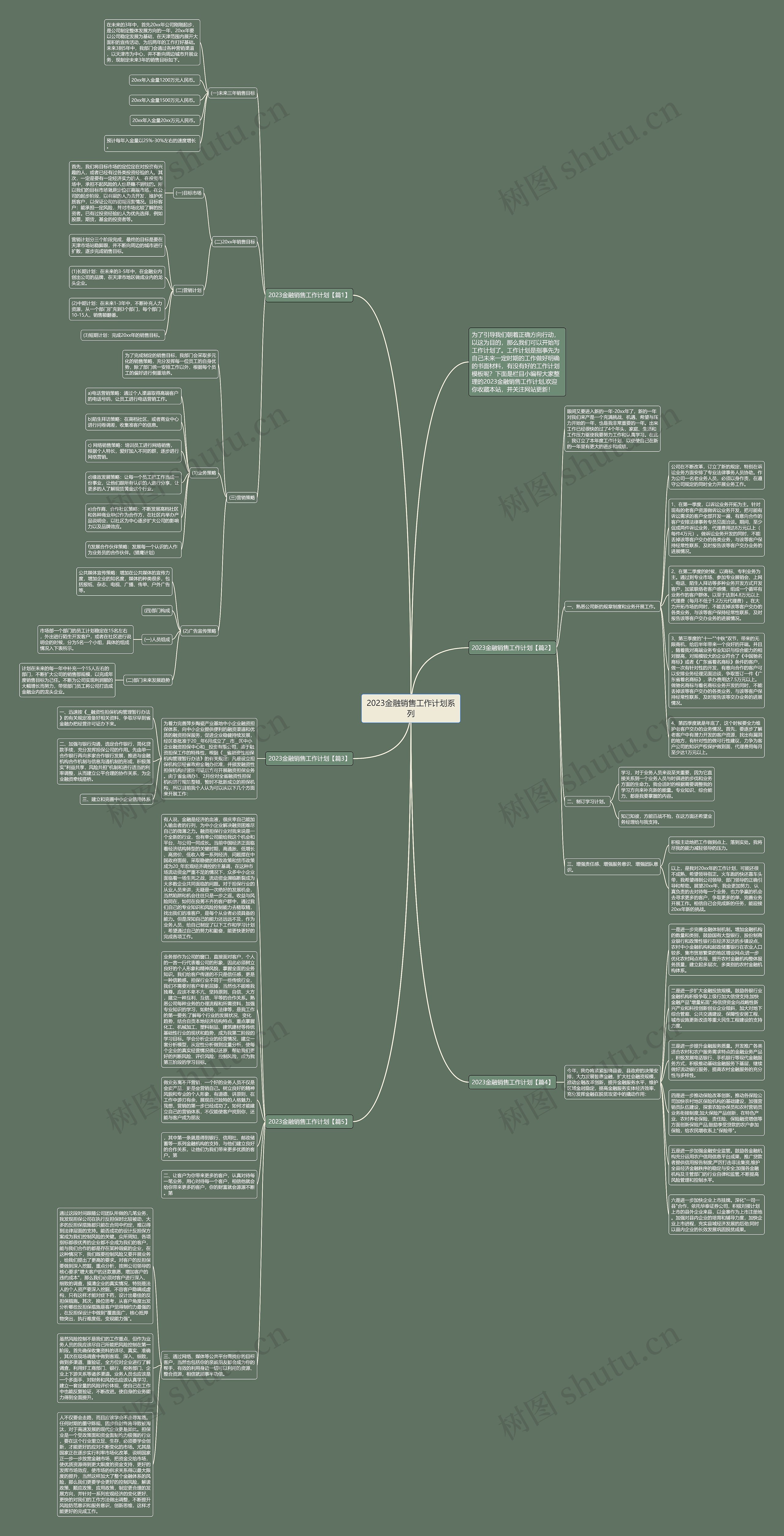 2023金融销售工作计划系列思维导图