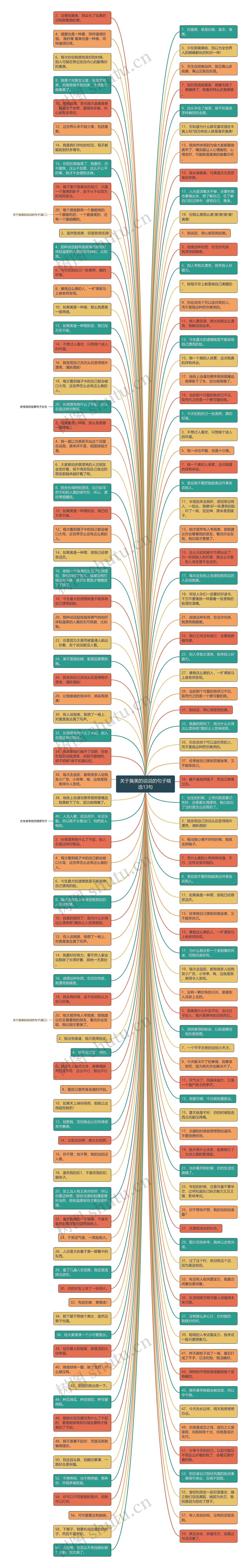 关于臭美的说说的句子精选13句思维导图