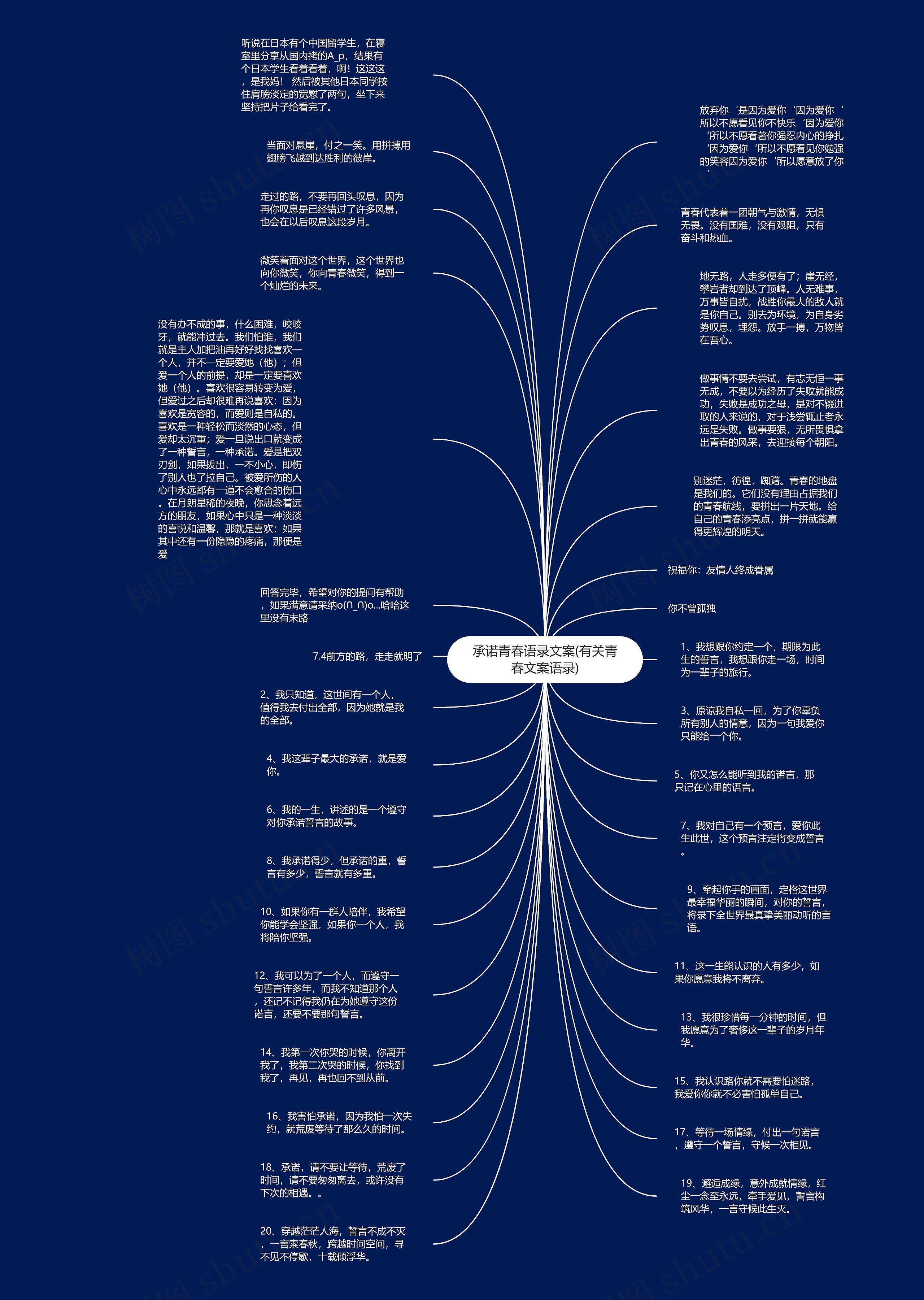 承诺青春语录文案(有关青春文案语录)思维导图