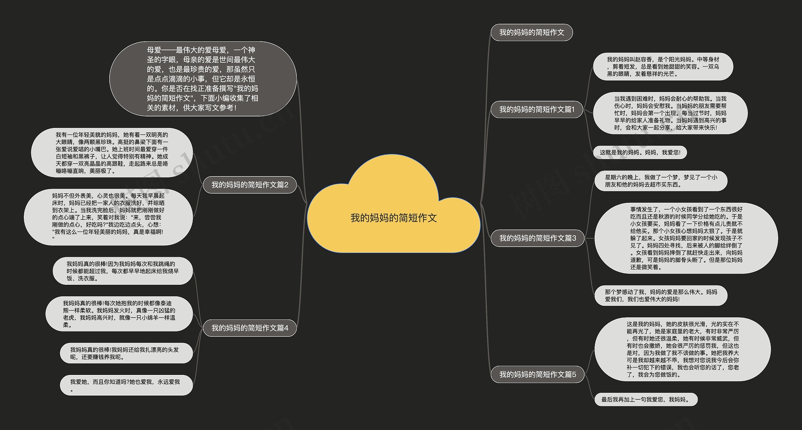 我的妈妈的简短作文思维导图