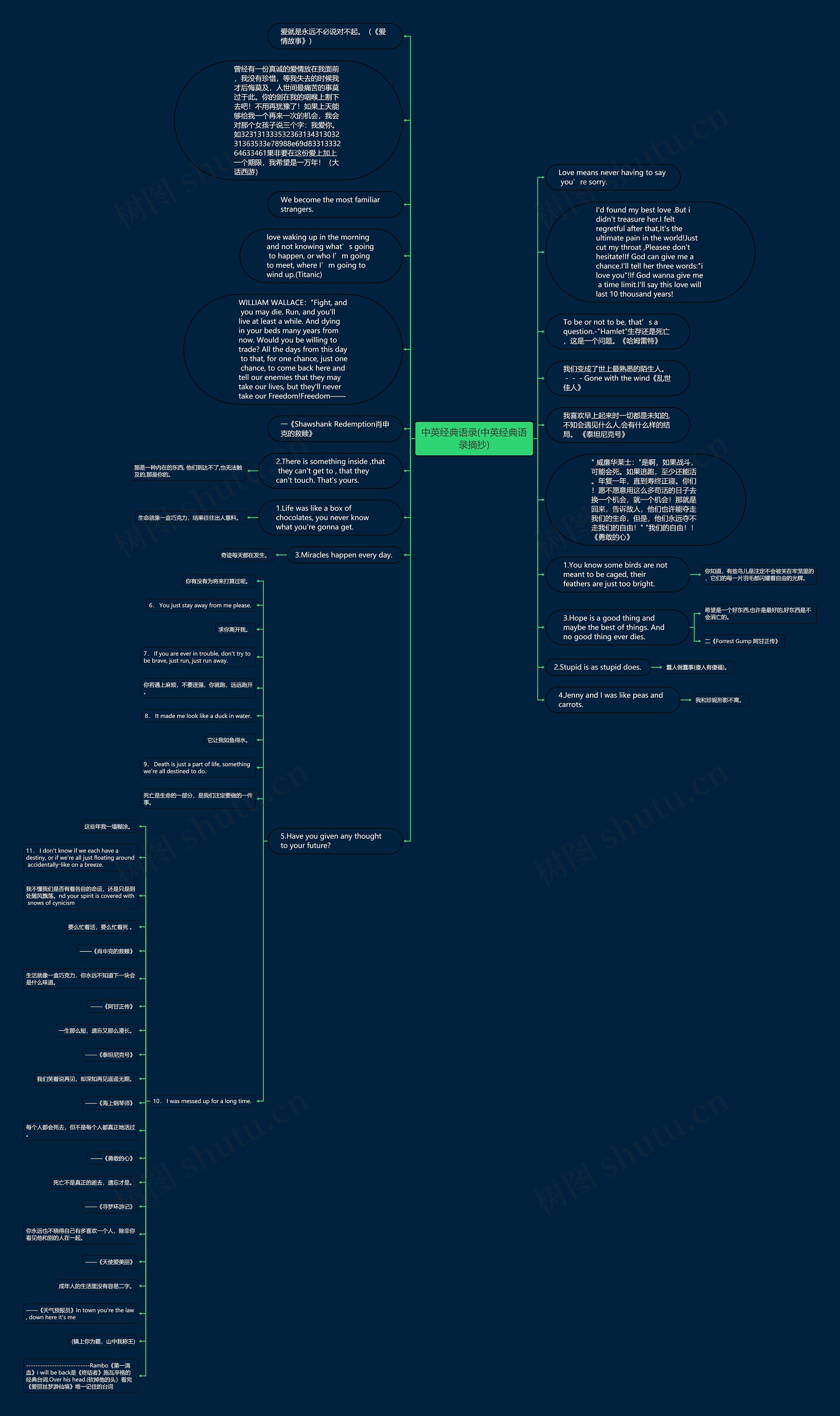 中英经典语录(中英经典语录摘抄)思维导图