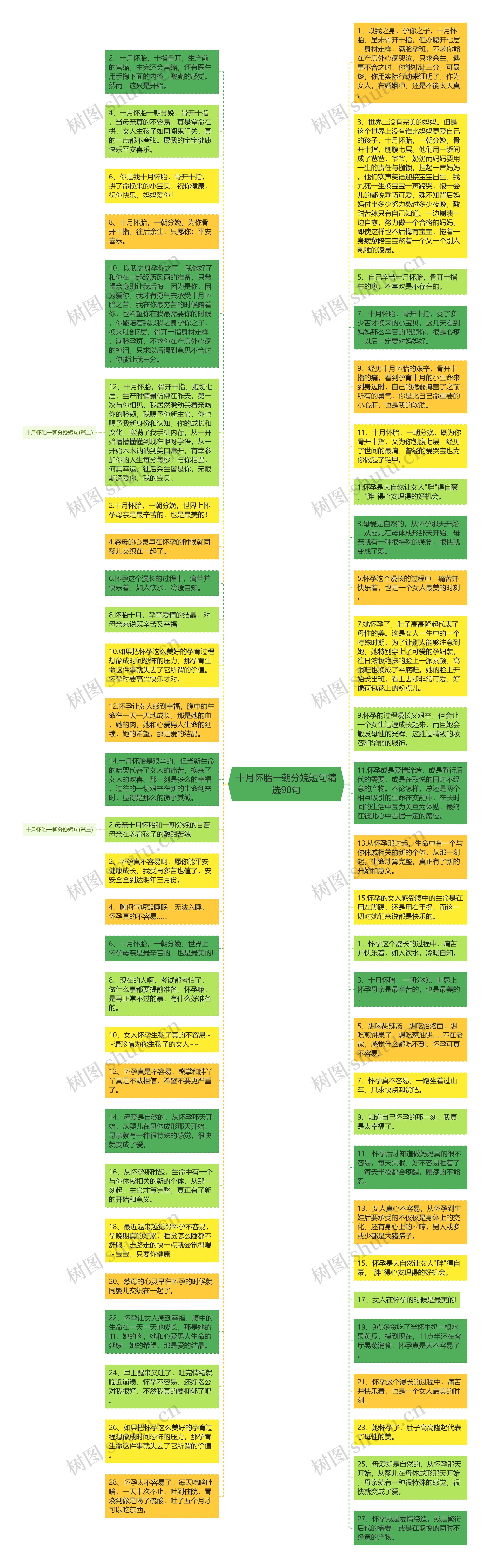 十月怀胎一朝分娩短句精选90句思维导图