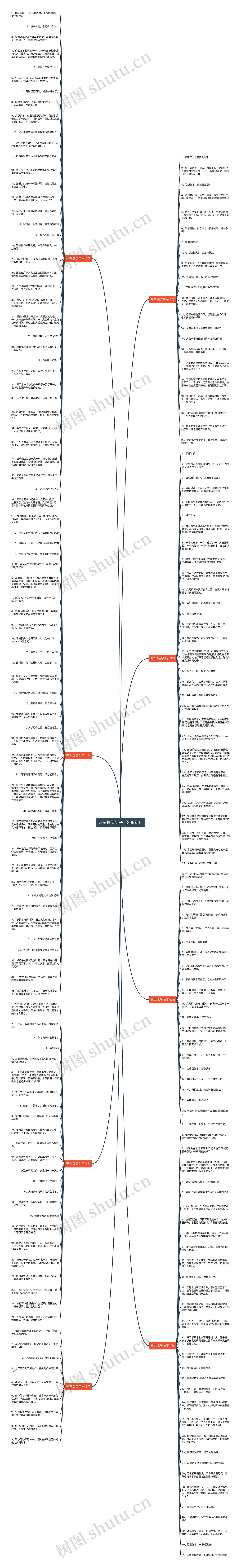 开车搞笑句子（209句）思维导图