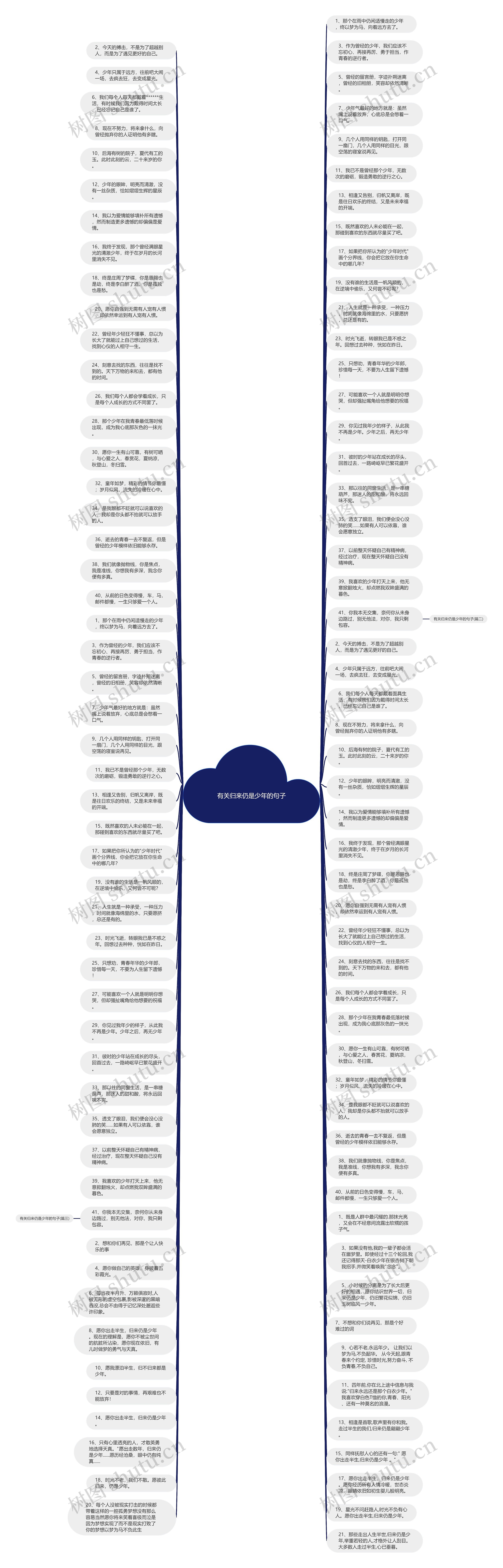 有关归来仍是少年的句子思维导图