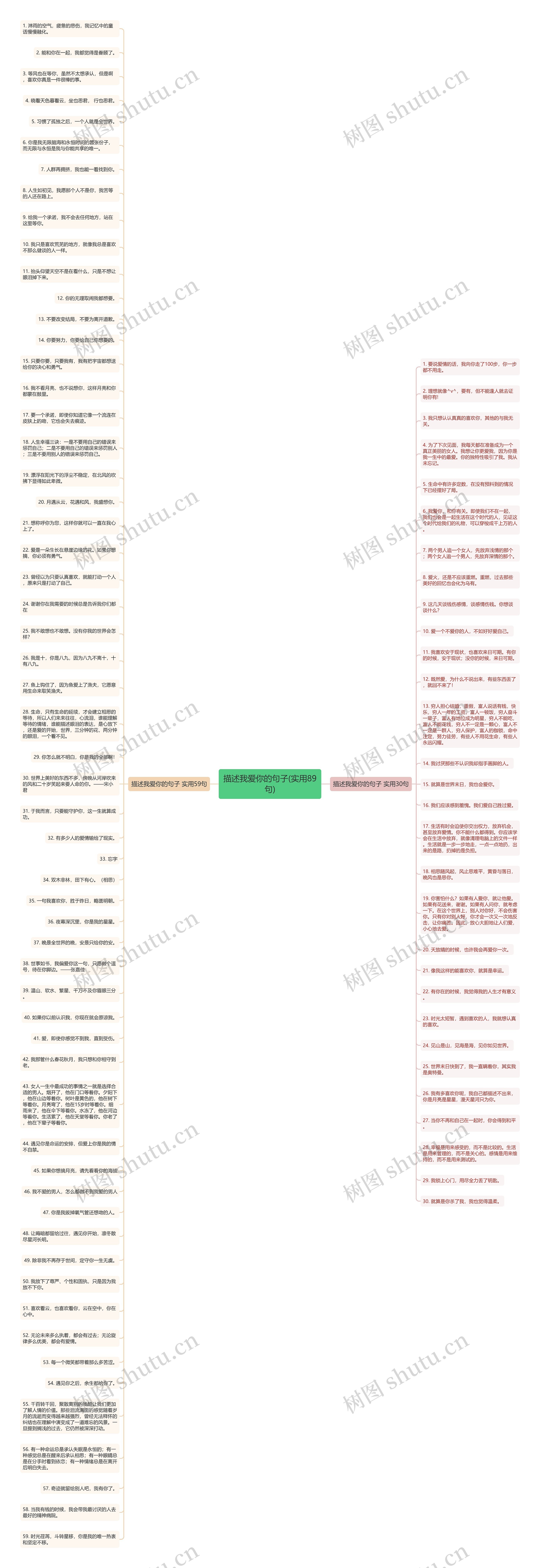 描述我爱你的句子(实用89句)思维导图