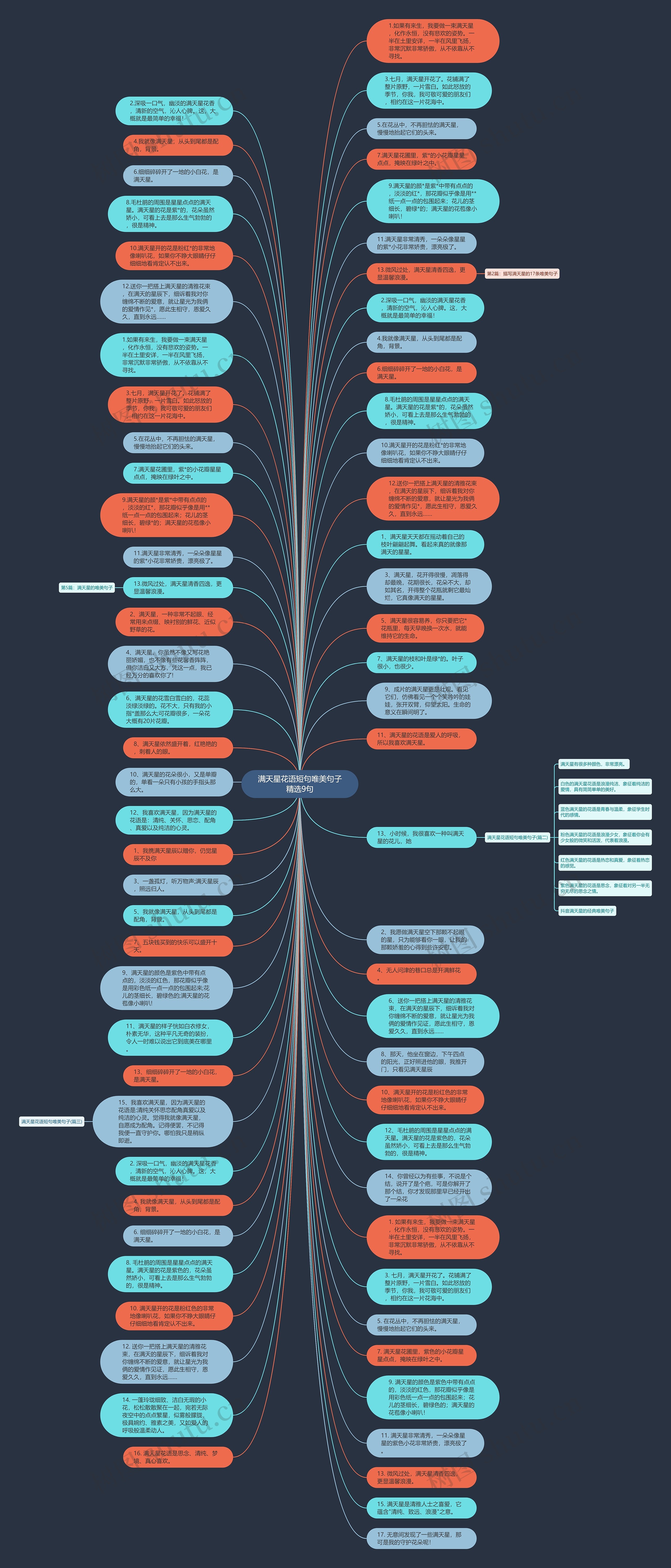 满天星花语短句唯美句子精选9句思维导图