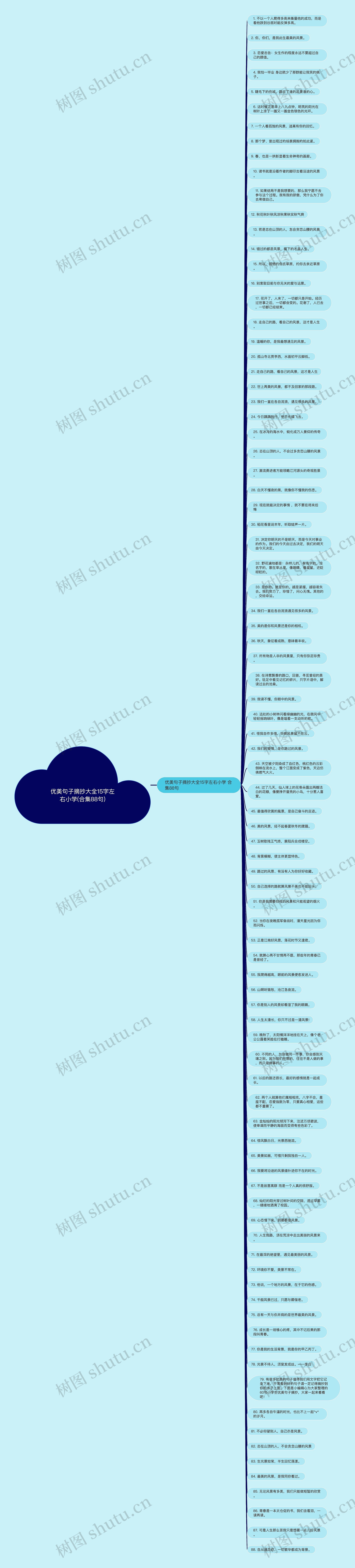 优美句子摘抄大全15字左右小学(合集88句)思维导图