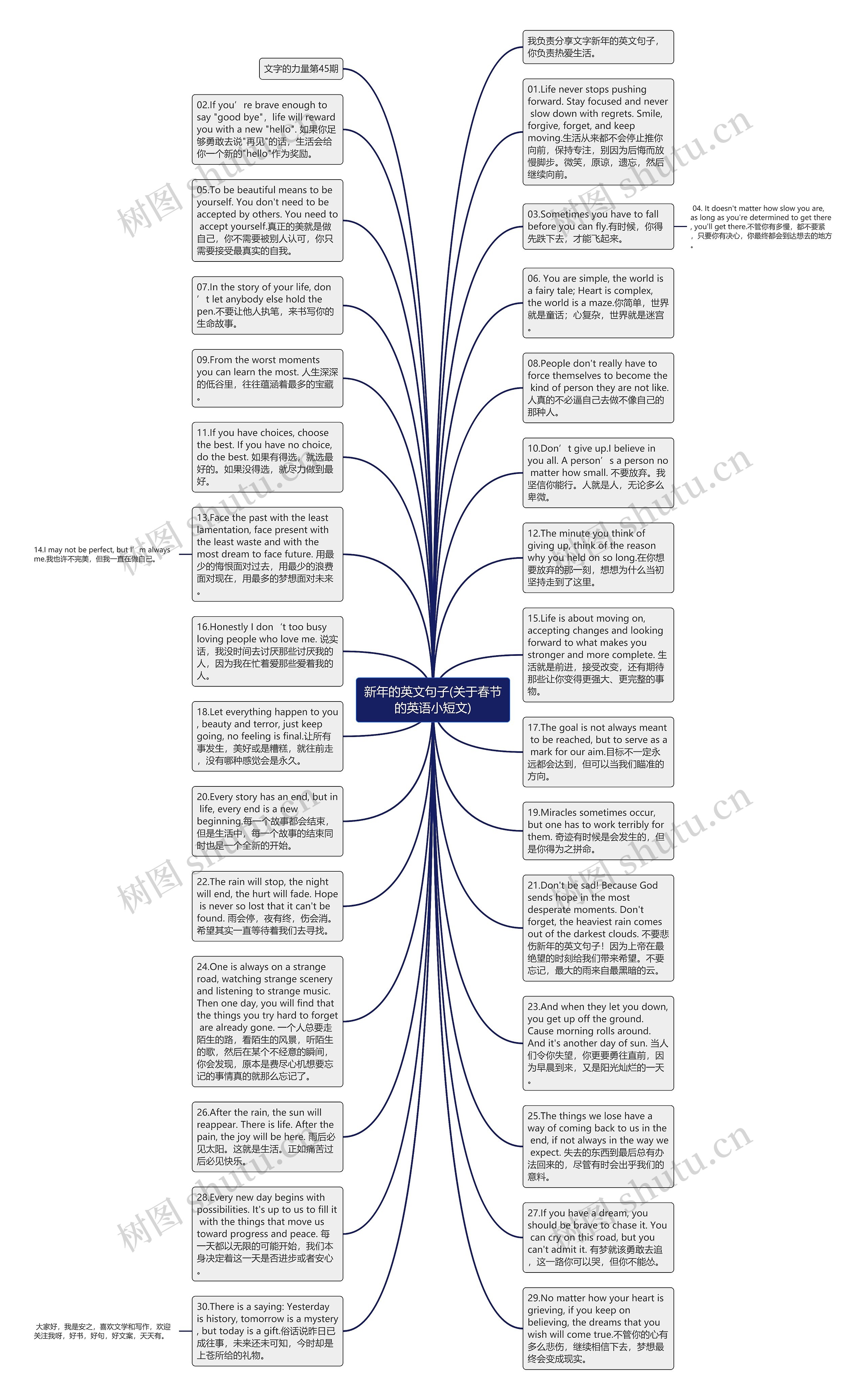 新年的英文句子(关于春节的英语小短文)思维导图